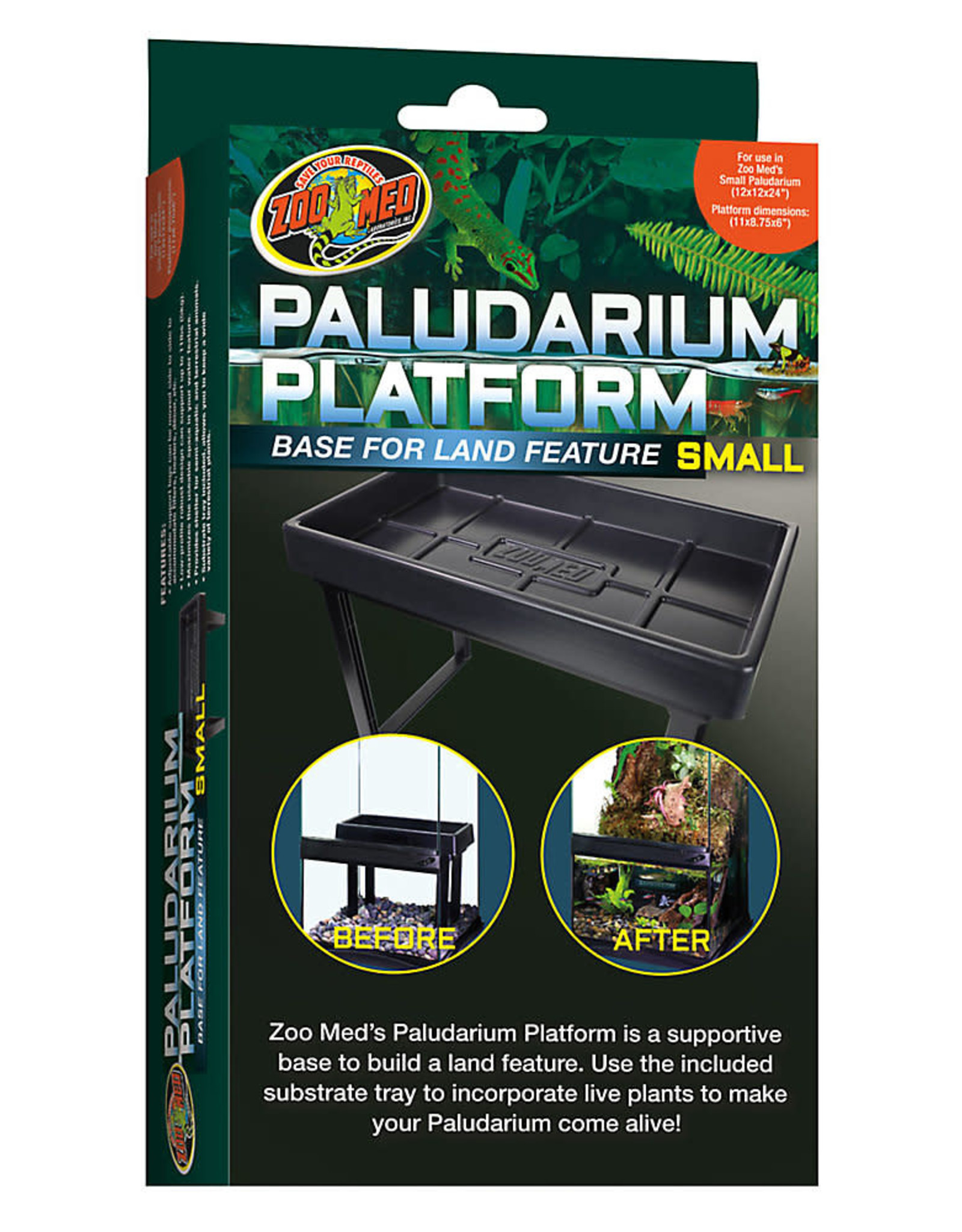 ZOO MED LABORATORIES, INC. ZOO MED- PP-S- TERRARIUM- NATURALISTIC-  PALUDARIUM- PLATFORM- BASE FOR LAND FEATURE- 11X8.75X6- SMALL