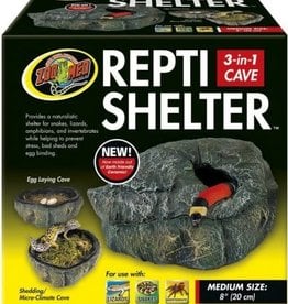 ZOO MED LABORATORIES, INC. ZOO MED- RC-31- REPTI SHELTER- HIDE- 3 IN 1 CAVE- 8.5X8.5X6- MEDIUM