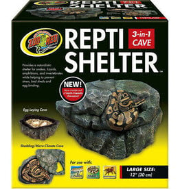 ZOO MED LABORATORIES, INC. ZOO MED- RC-32- REPTI SHELTER- HIDE- 3 IN 1 CAVE- 13X12.25X9.5- LARGE*