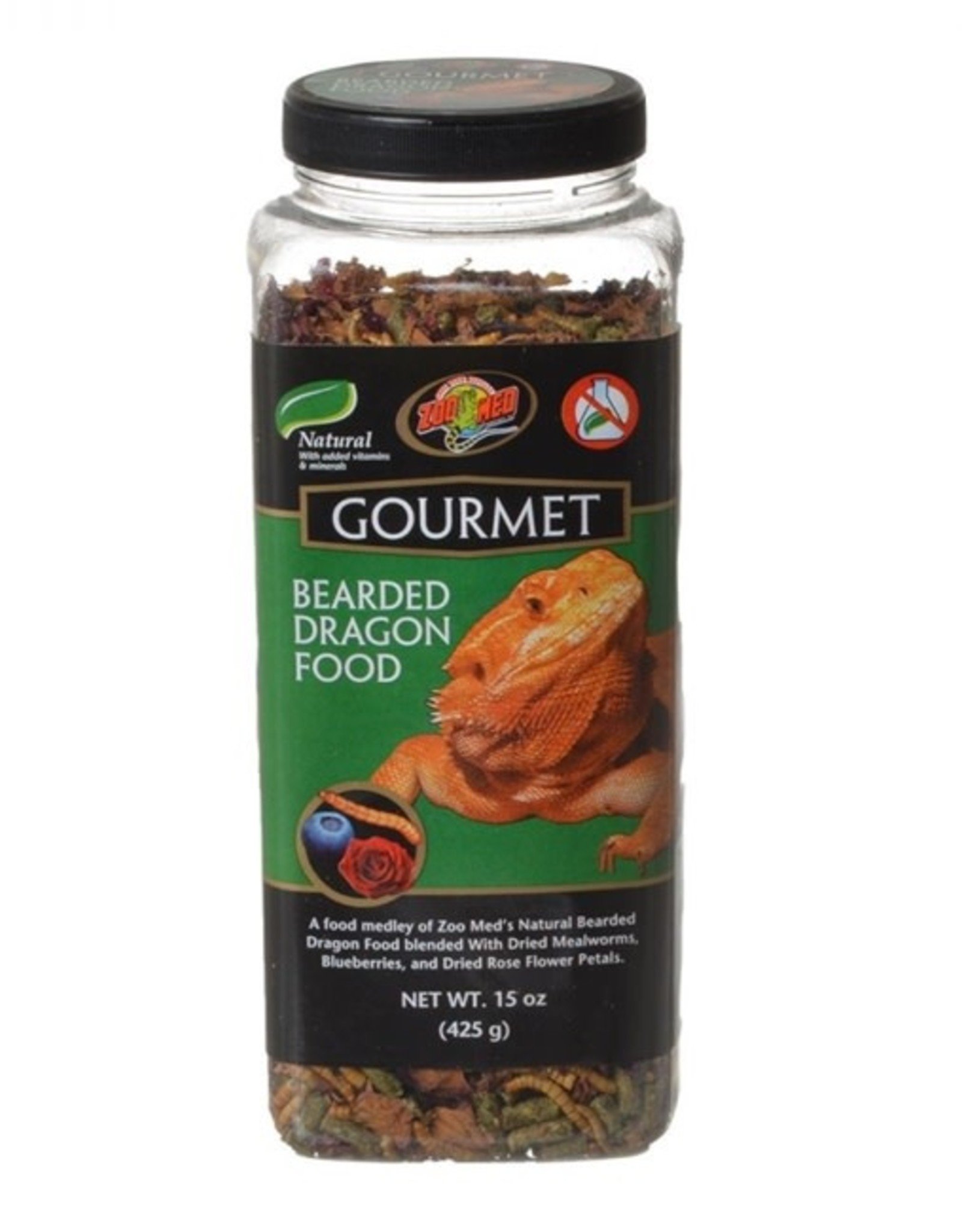 ZOO MED LABORATORIES, INC. ZOO MED- ZM-104- GOURMET- BEARDED DRAGON FOOD- 3X3X8- 15 OZ