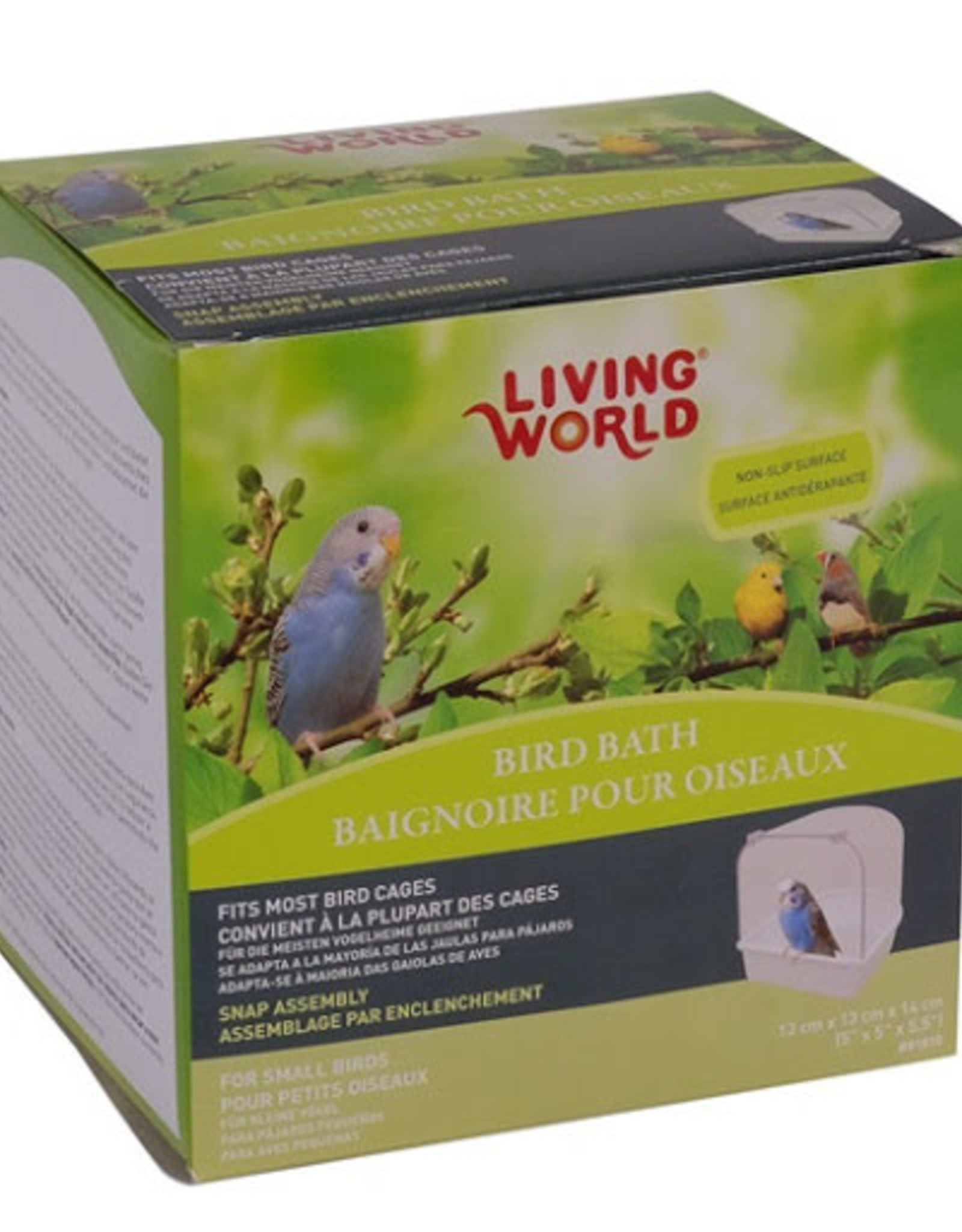 LIVING WORLD LIVING WORLD- 81810- BIRD BATH- OUTSIDE- CLEAR- 5.5X5.8X4.3- LARGE (COLOR OF BASE CAN VARY)