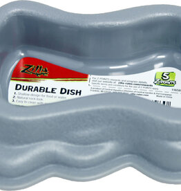 ZILLA PET PRODUCTS ZILLA- DURABLE DISH- 6.5 x 4 x 1.25- MEDIUM- GREY