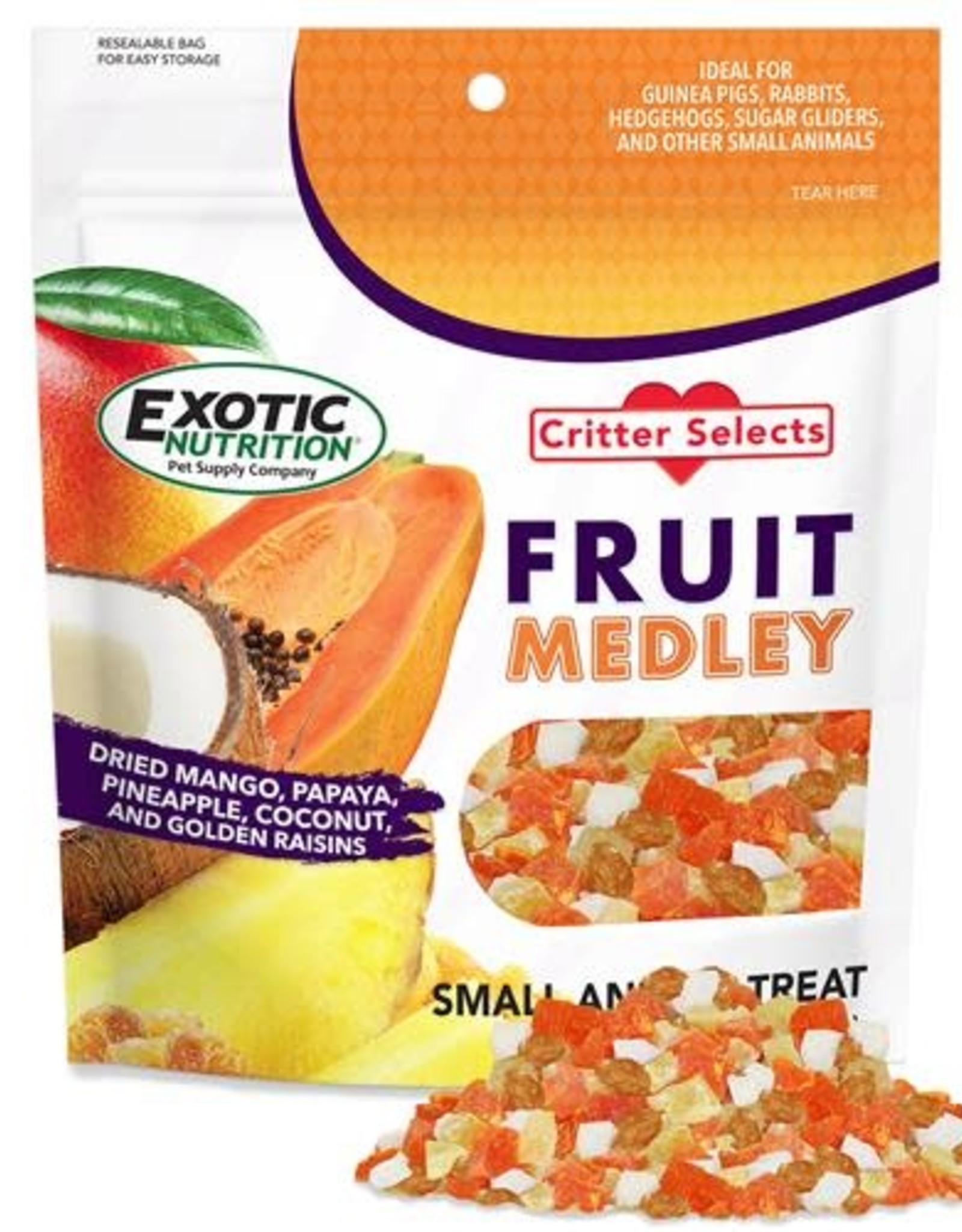 EXOTIC NUTRITION EXOTIC NUTRITION- EN3392- TREAT- 2X4X6- FRUIT MEDLEY 4 OZ