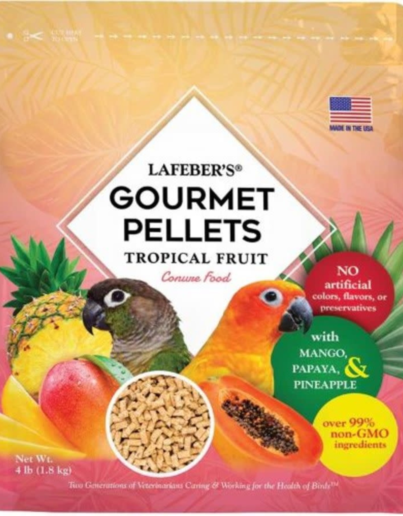 LAFEBER'S LAFEBER'S- GOURMET PELLETS- TROPICAL FRUIT- 10.5X9X4- 4 LB- CONURE