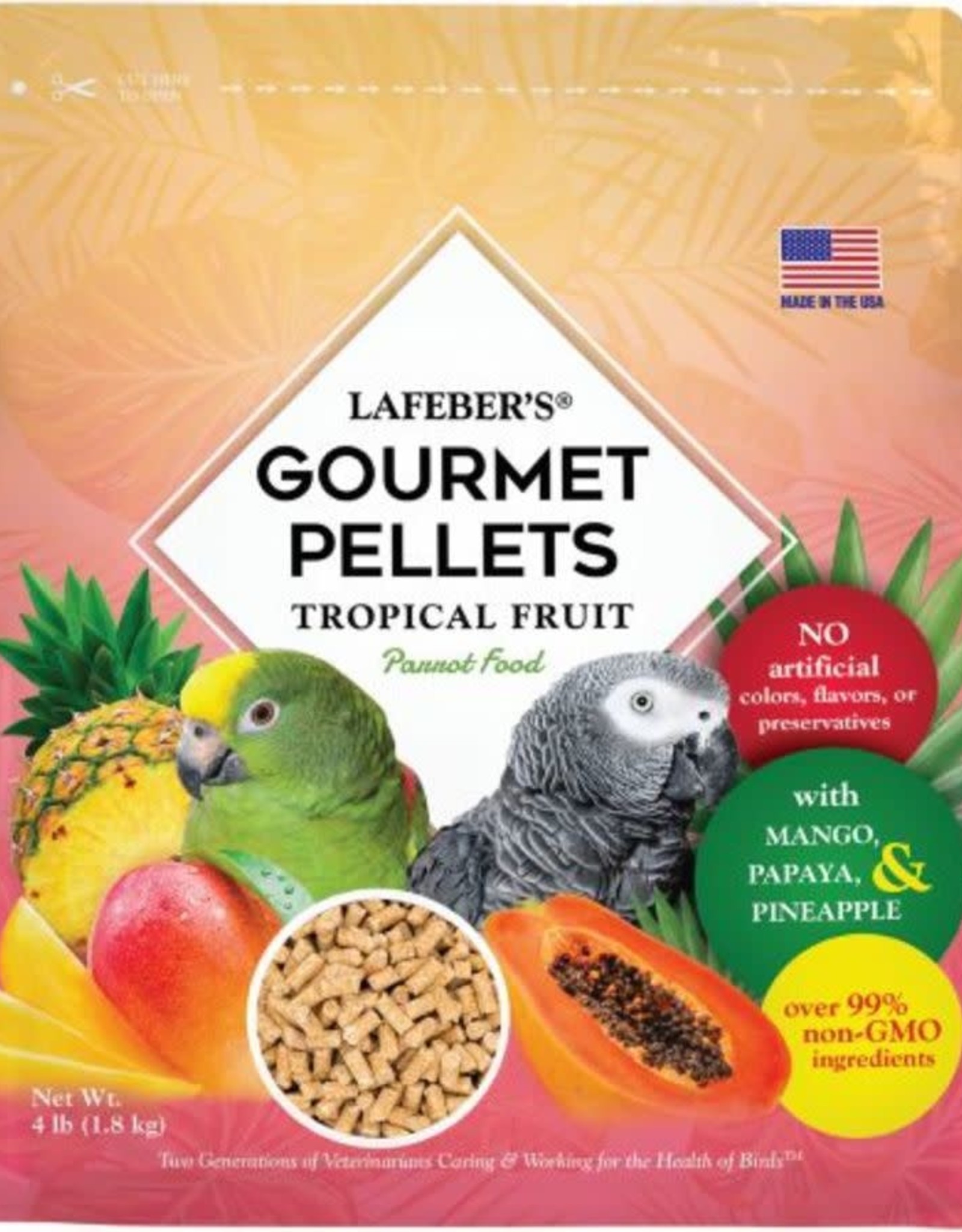 LAFEBER'S LAFEBER'S- GOURMET PELLETS- TROPICAL FRUIT- 10.5X9X4- 4 LB- PARROT
