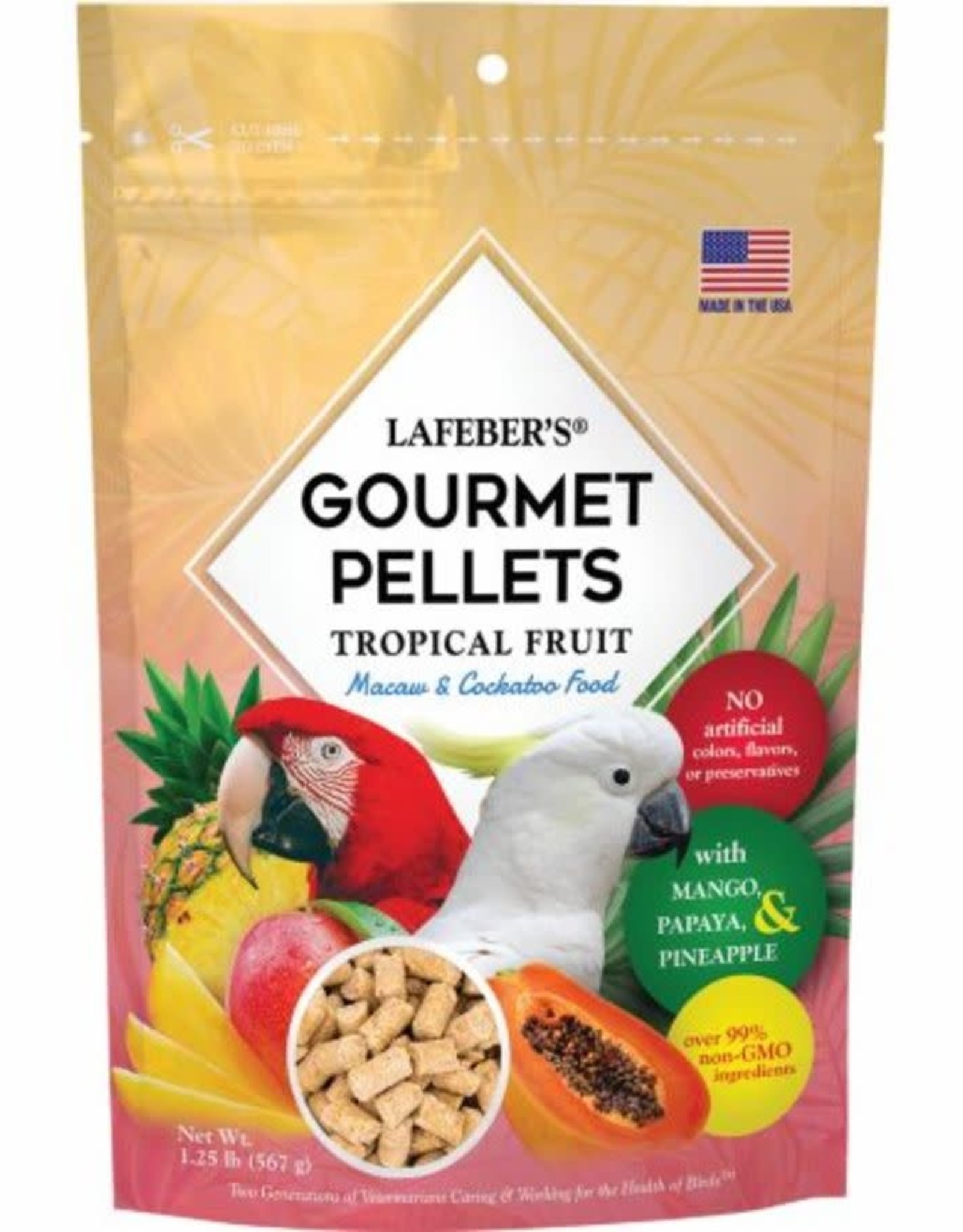 LAFEBER'S LAFEBER'S- GOURMET PELLETS- TROPICAL FRUIT- 10X6X2- 1.25 LB- MACAW