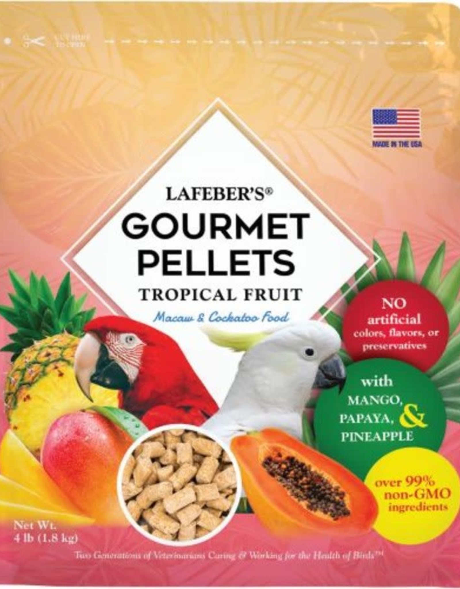 LAFEBER'S LAFEBER'S- GOURMET PELLETS- TROPICAL FRUIT- 10.5X9X4- 4 LB- MACAW