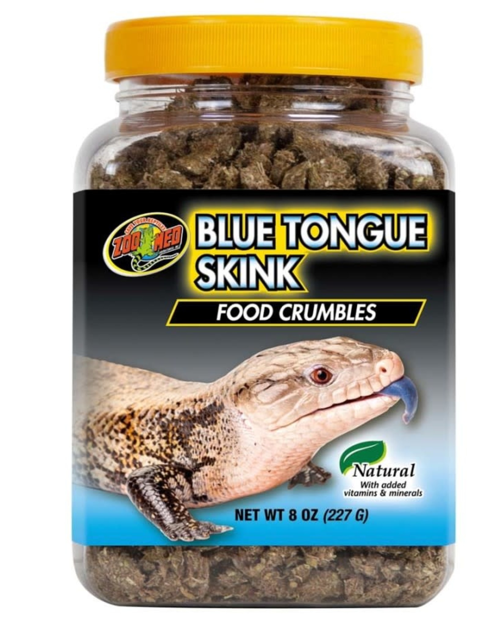 ZOO MED LABORATORIES, INC. ZOO MED- ZM-26- NATURAL- DRY FOOD- CRUMBLES-  4X4X5- BLUE TONGUE SKINK- 8 OZ