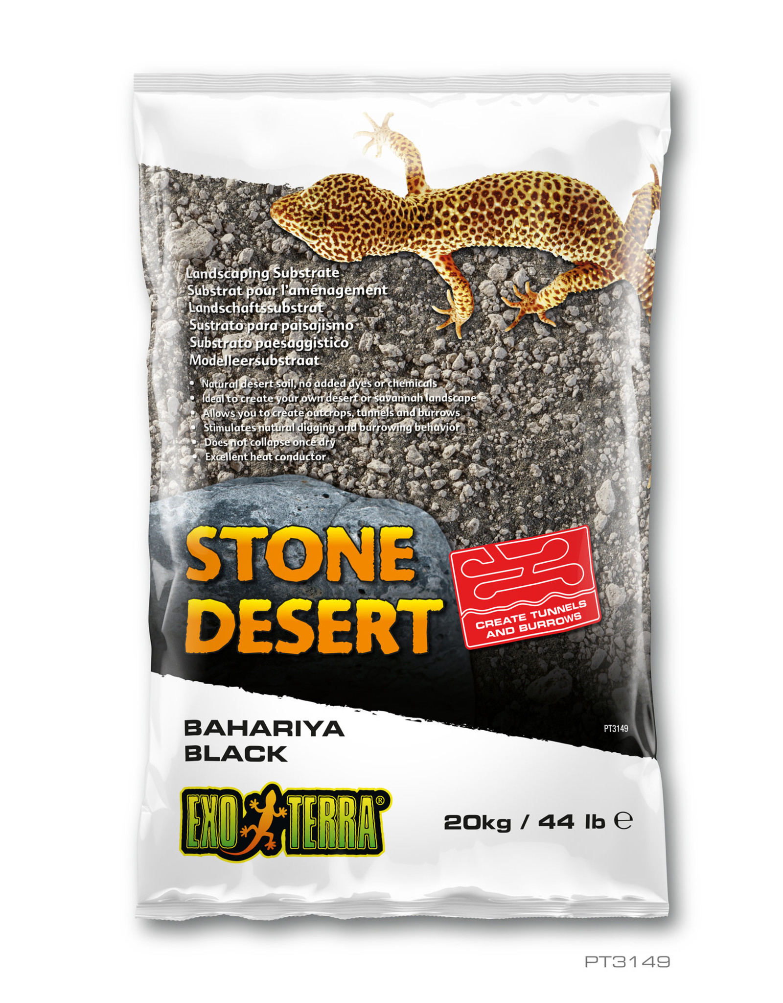 EXO TERRA EXO TERRA- PT3149- SUBSTRATE- STONE DESERT- 34X25X4- 44 LB- BAHARIYA BLACK