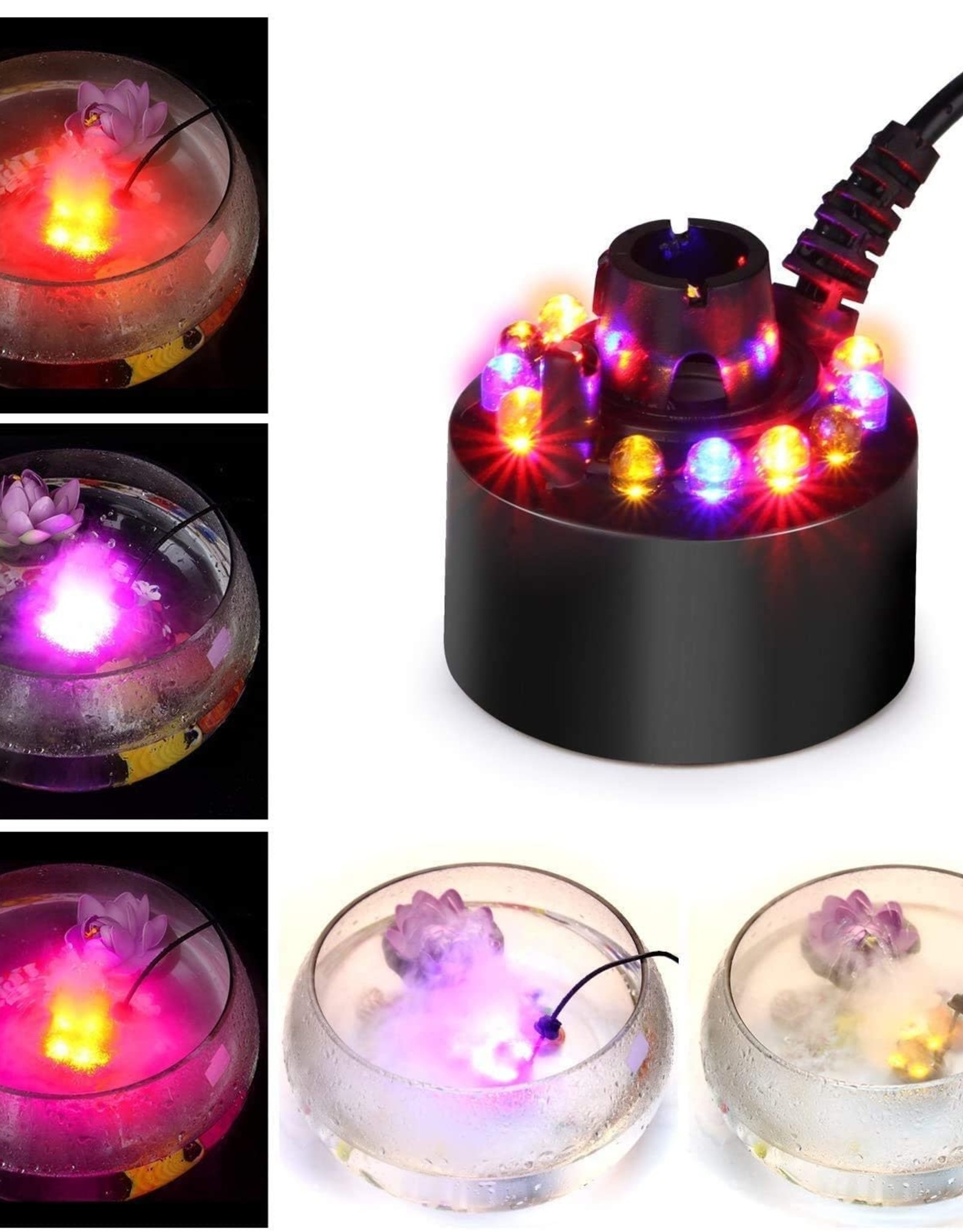 FOGGER ATOMIZER BLACK UNIT-WITH  COLORED LIGHTS