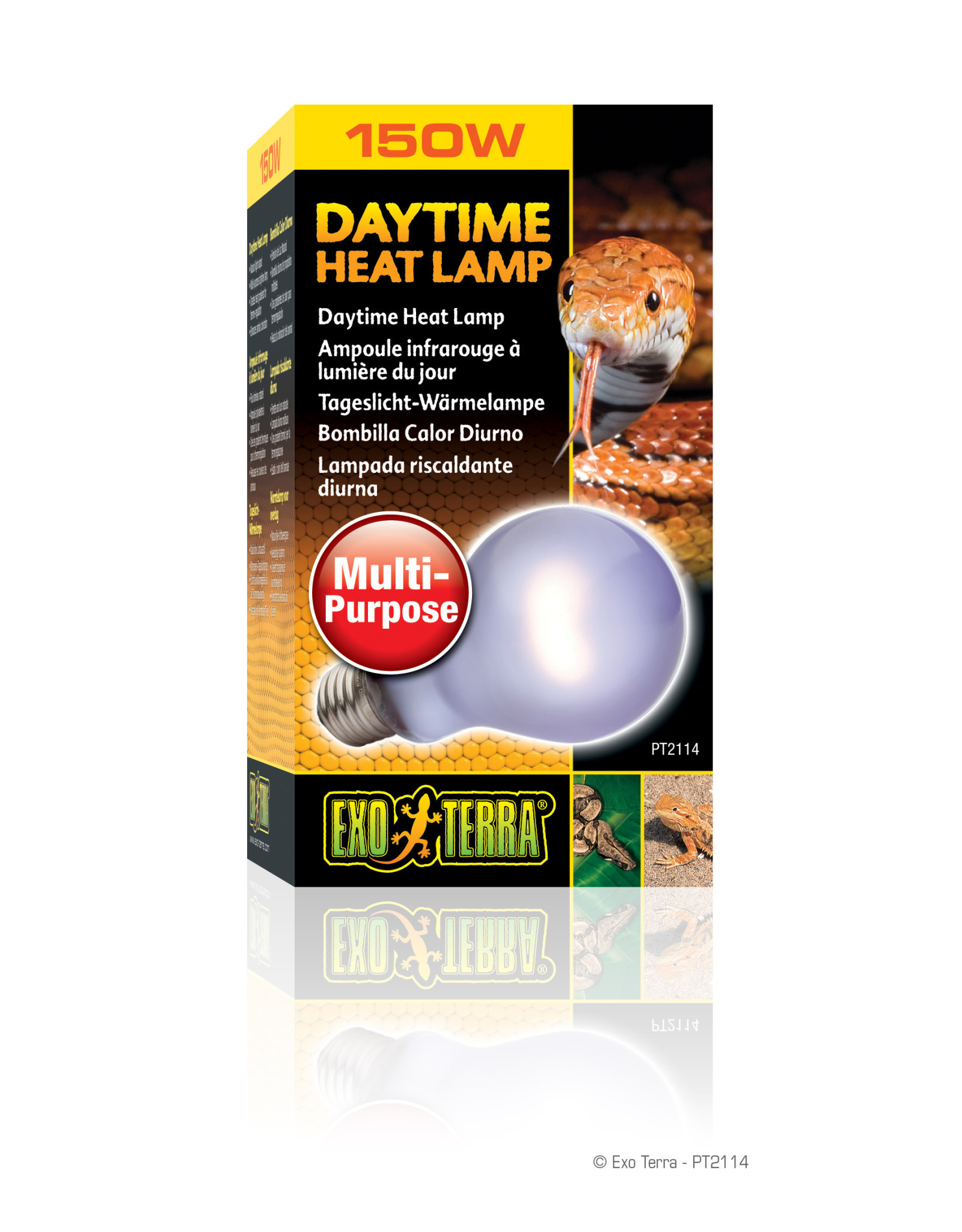 EXO TERRA PT2114- BROAD-SPECTRUM- DAYTIME HEAT (IDEAL FOR PLANTS/BREEDING ) 3X3X5- 150W