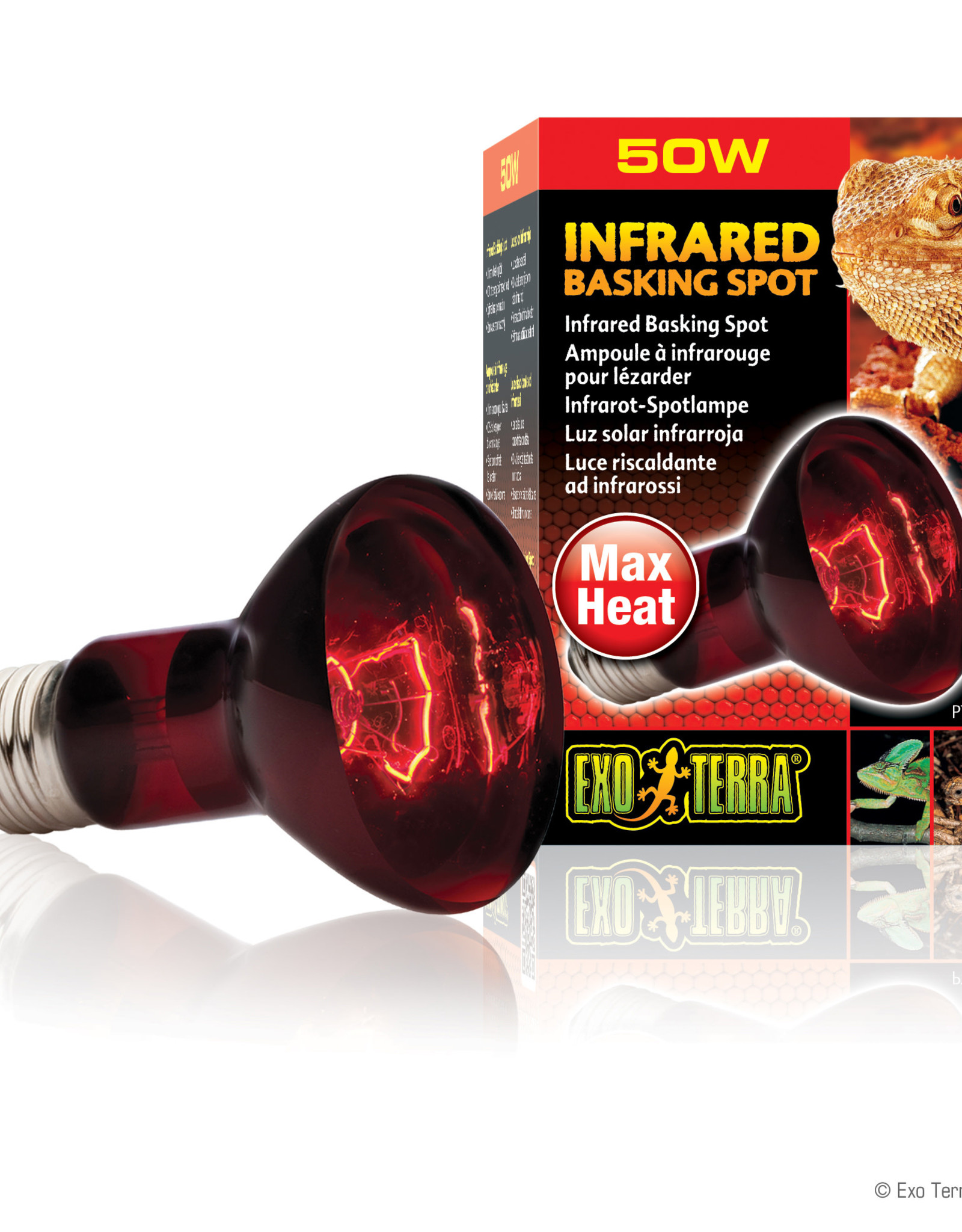 EXO TERRA EXO TERRA- PT2141- BASKING SPOT- LAMP/BULB- RED GLASS- 3X3X5- 50W- INFRARED