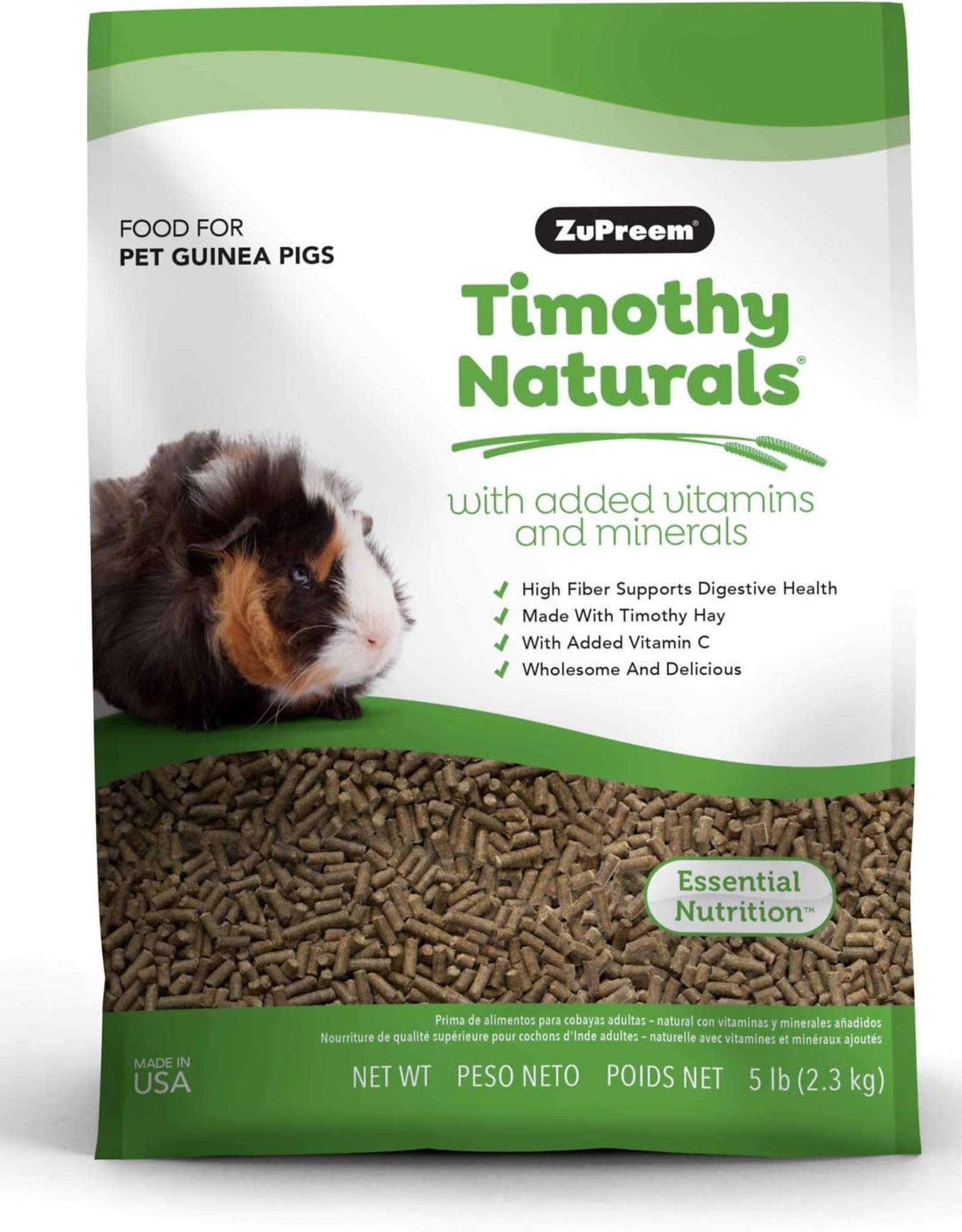 ZUPREEM ZUPREEM- TIMOTHY NATURALS- PELLETED FOOD- 10X8X5- 3.5 LB- GUINEA PIG