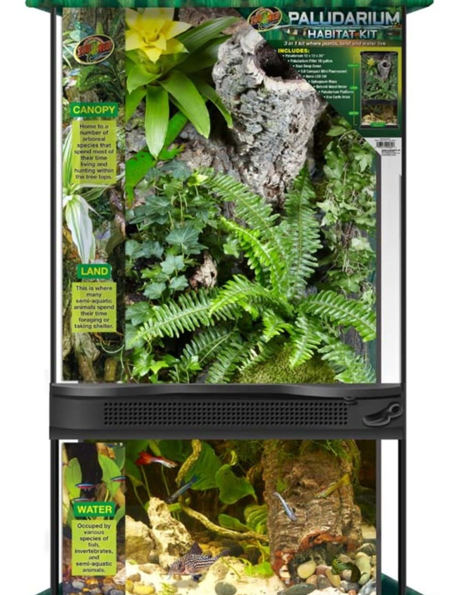 ZOO MED LABORATORIES, INC. ZOO MED- NT-2P- TERRARIUM- NATURALISTIC- PALUDARIUM-  NANO AQUARIUM- 12X12X24- 4 GALLON