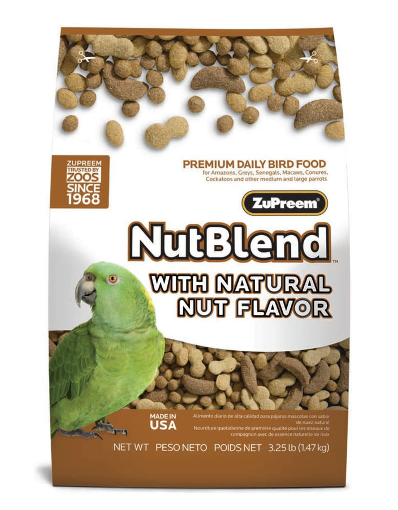 ZUPREEM ZUPREEM- NUT BLEND- PELLETED DIET- 10X4X14- 3.25 LB- PARROT/CONURE