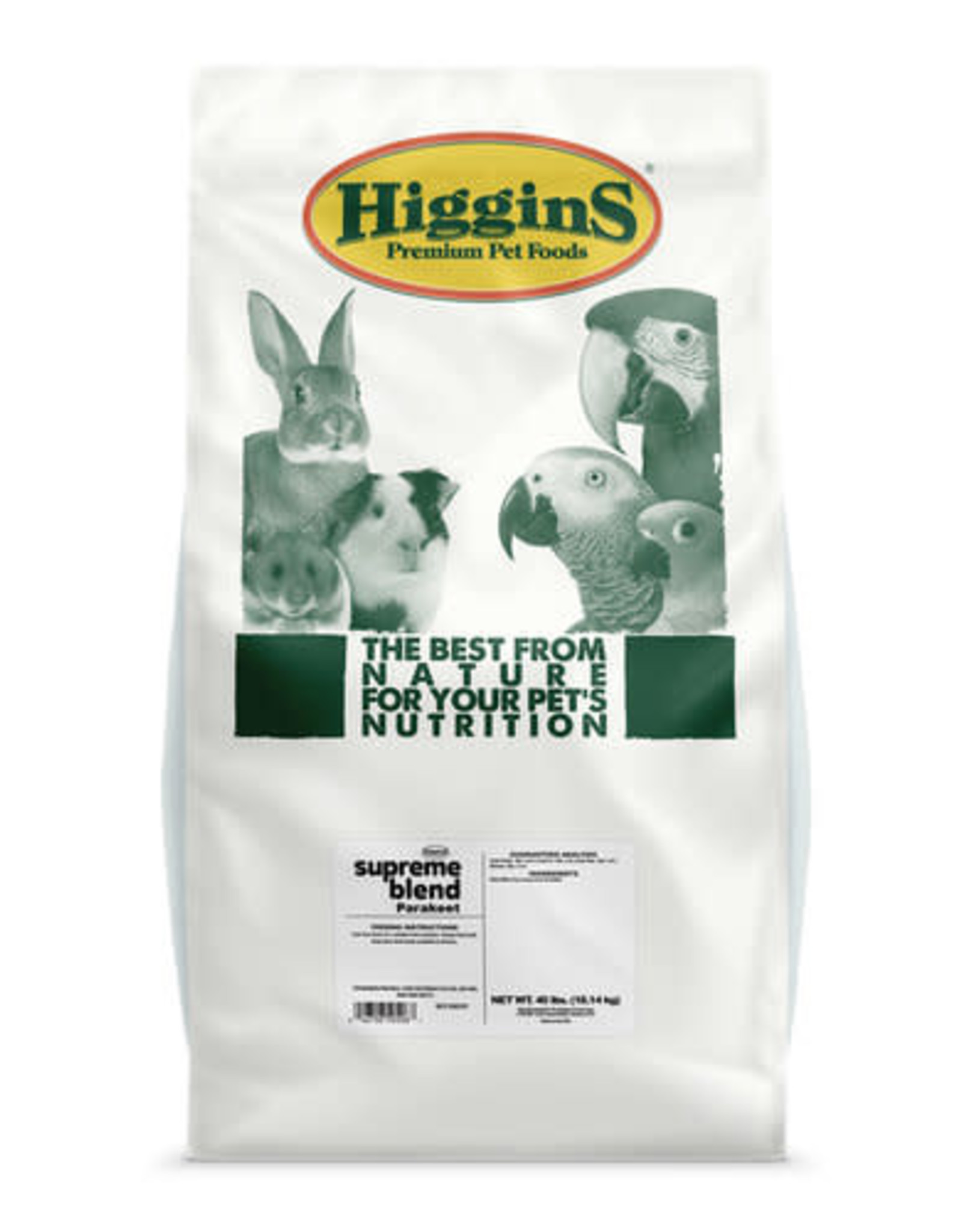 HIGGINS PREMIUM PET FOODS BIN #106- HIGGINS- SUPREME- 5X5X5- PARAKEET- PER LB
