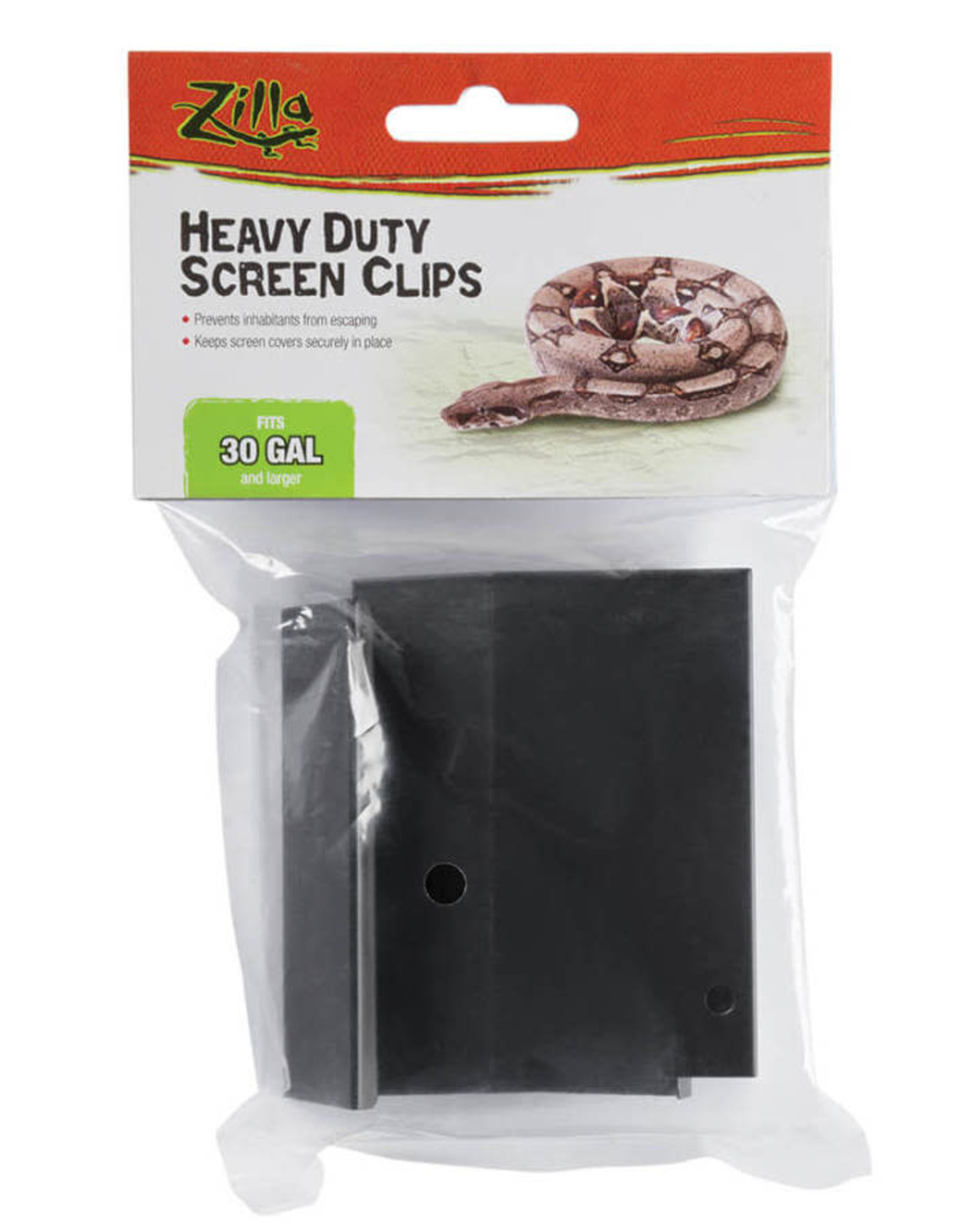 ZILLA PET PRODUCTS ZILLA- SCREEN CLIPS-  HEAVY DUTY- 7X4X1- 30 GALLON AND LARGER