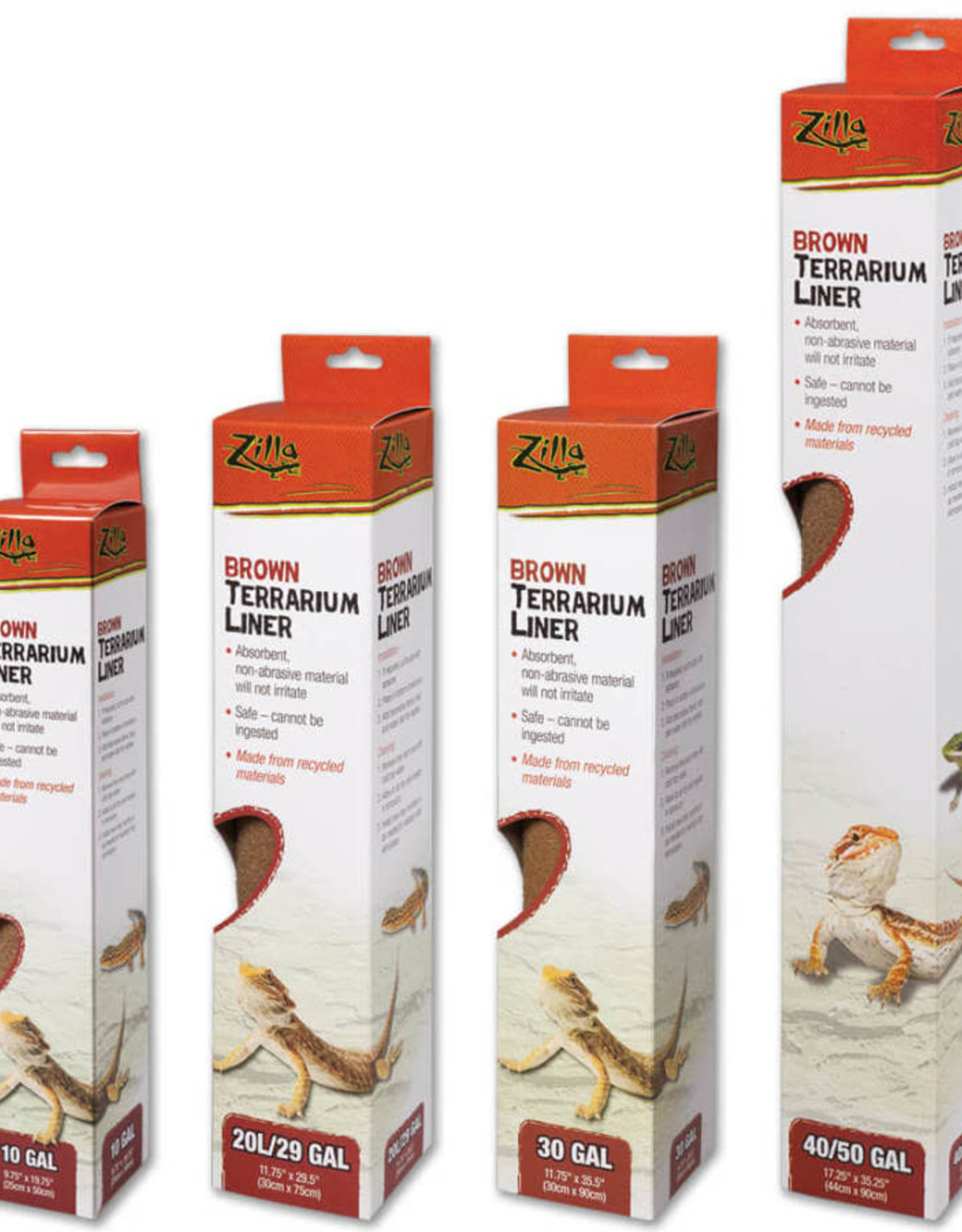 ZILLA PET PRODUCTS ZILLA- TERRARIUM LINER- 2.5X2.5X13- 30 GALLON- BROWN