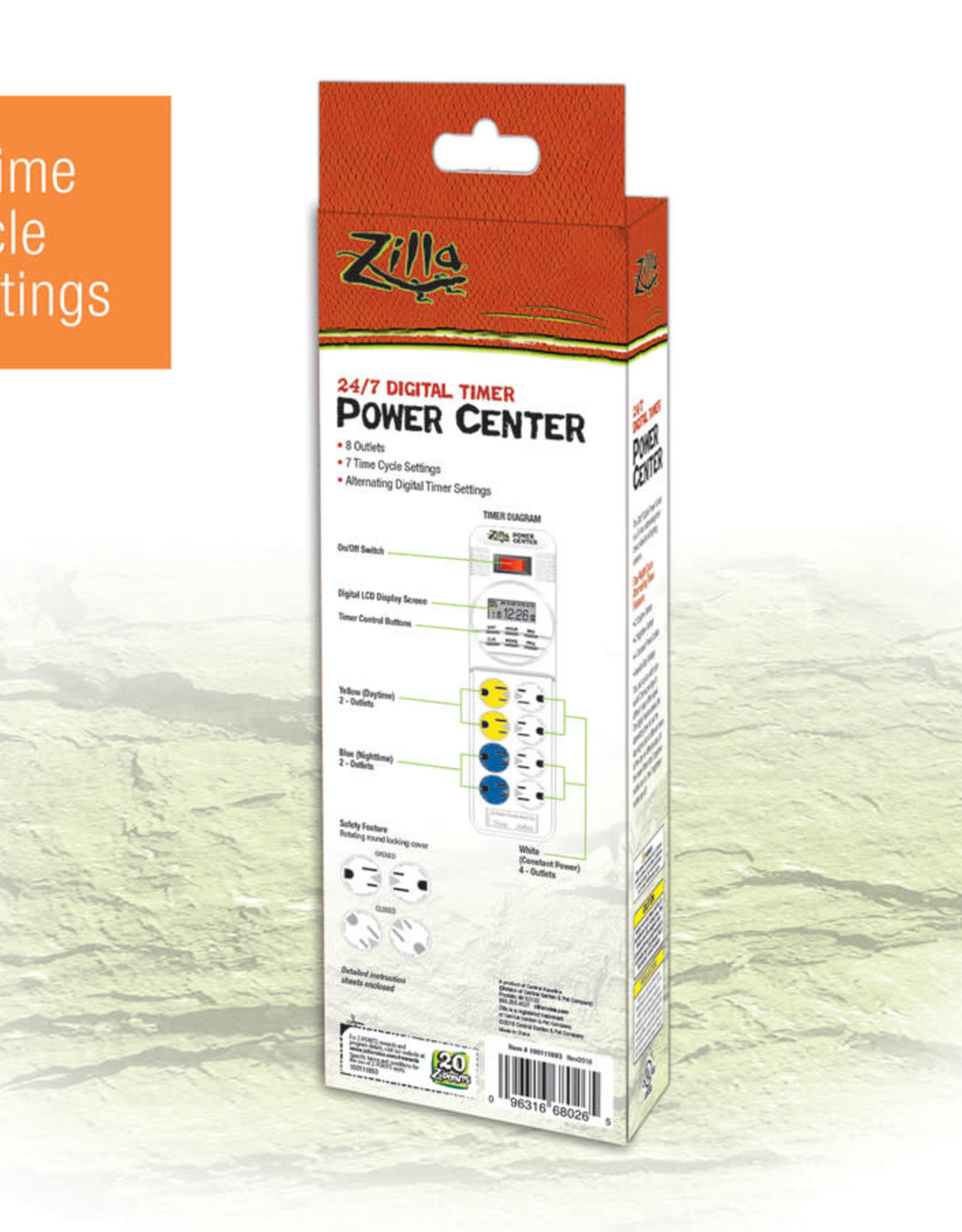 ZILLA PET PRODUCTS ZILLA POWER CENTER DIGITAL TIMER 13X4X2 Rhonda