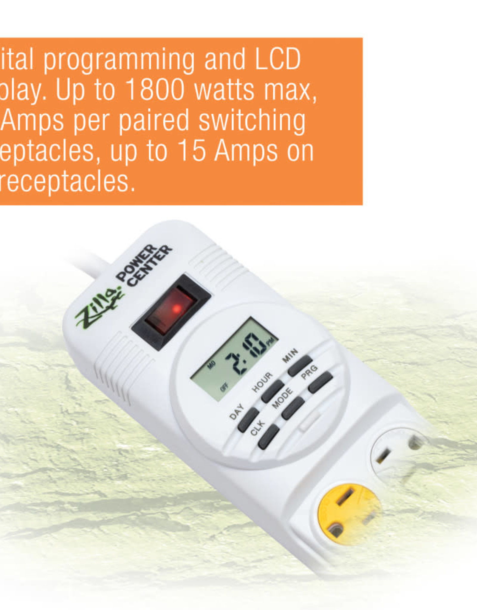 ZILLA PET PRODUCTS ZILLA POWER CENTER DIGITAL TIMER 13X4X2 Rhonda