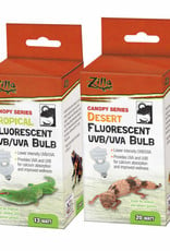 ZILLA PET PRODUCTS ZILLA- CANOPY SERIES- FLORESCENT UVB/UVA BULB- 3X3X5- 20W- DESERT