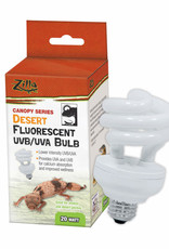 ZILLA PET PRODUCTS ZILLA- CANOPY SERIES- FLORESCENT UVB/UVA BULB- 3X3X5- 20W- DESERT