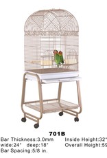 HQ HQ- 701BK- BIRD CAGE- POWDER COATED- OPEN DOME TOP- WITH STAND- 22X17X59- BLACK