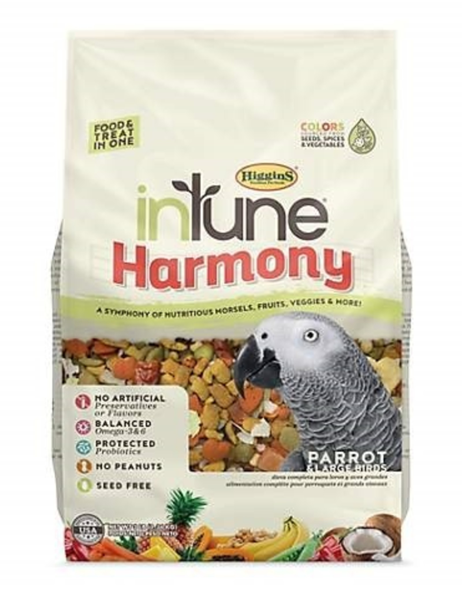 HIGGINS PREMIUM PET FOODS HIGGINS- INTUNE- HARMONY- 14X10X6- PARROT- 3 LB*