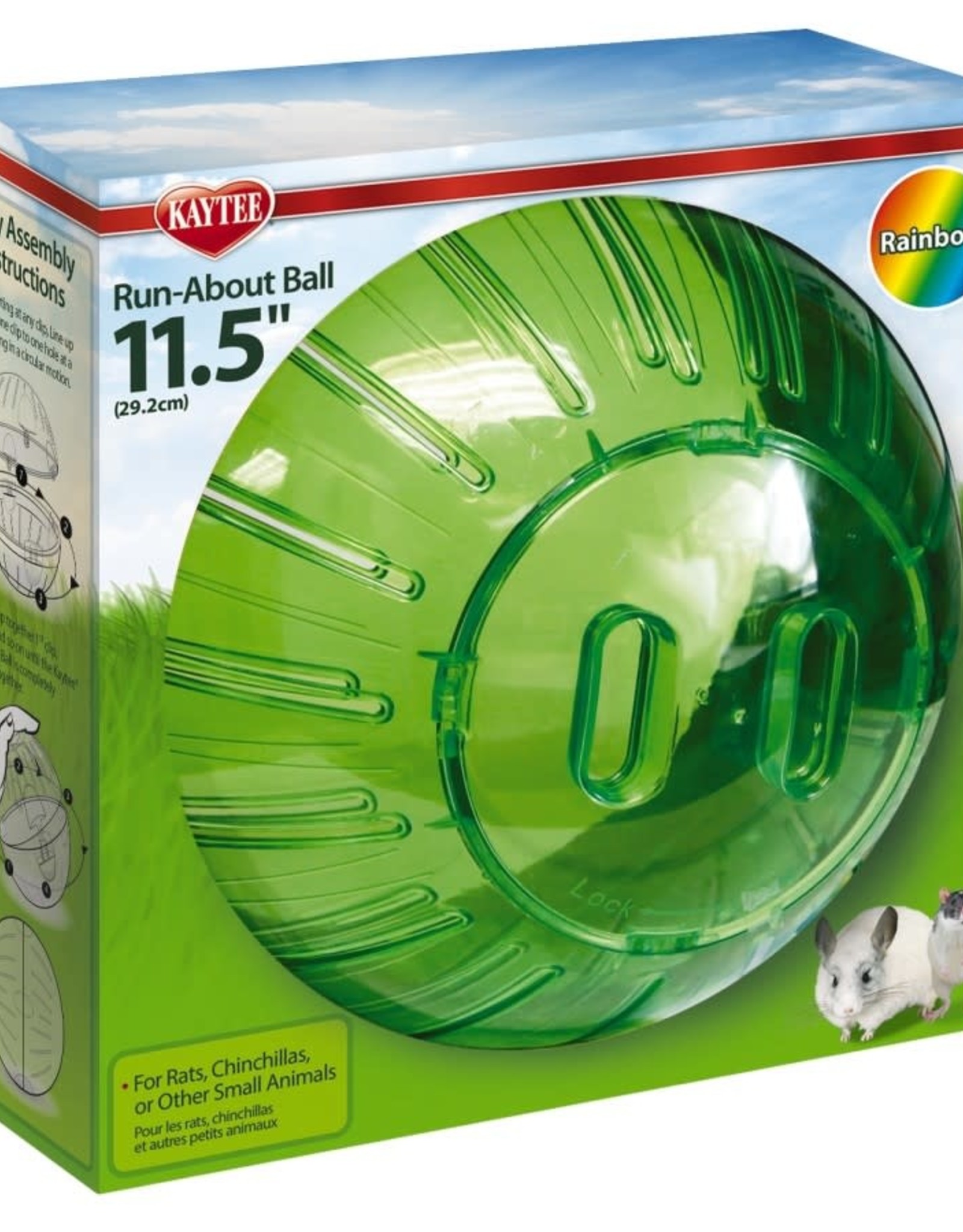 CENTRAL - KAYTEE PRODUCTS SUPER PET- RUN ABOUT BALL- 11.5 DIA- GIANT- RAINBOW