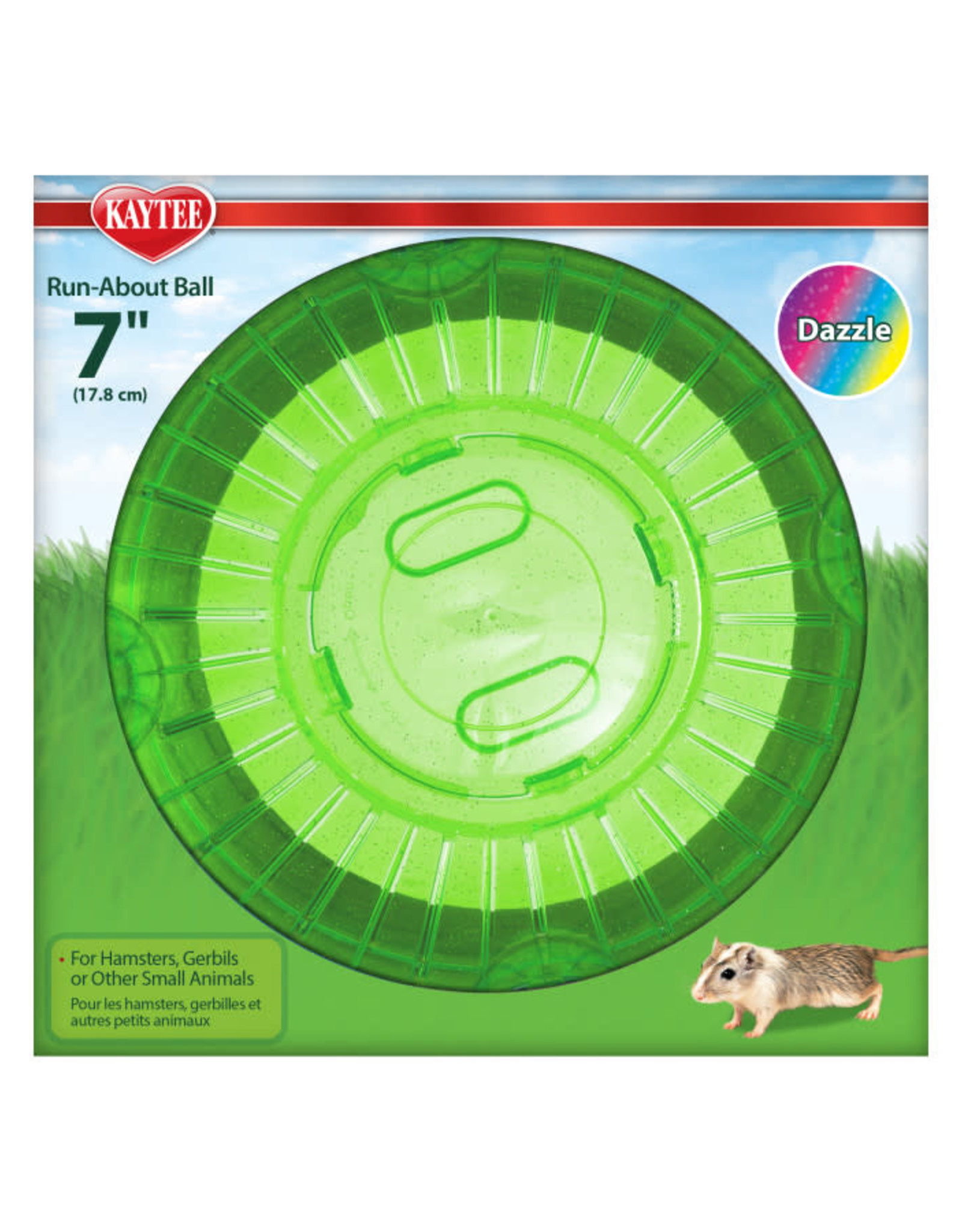 CENTRAL - KAYTEE PRODUCTS SUPER PET- RUN ABOUT BALL- 7 DIA- DAZZLE