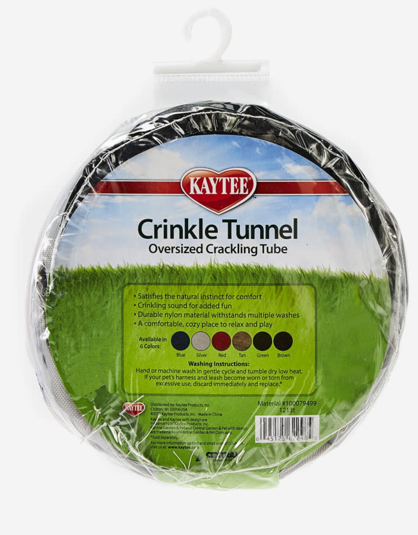 CENTRAL - KAYTEE PRODUCTS KAYTEE- PLAY TUNNEL- CRINKLE- 23X6- ASSORTED COLORS