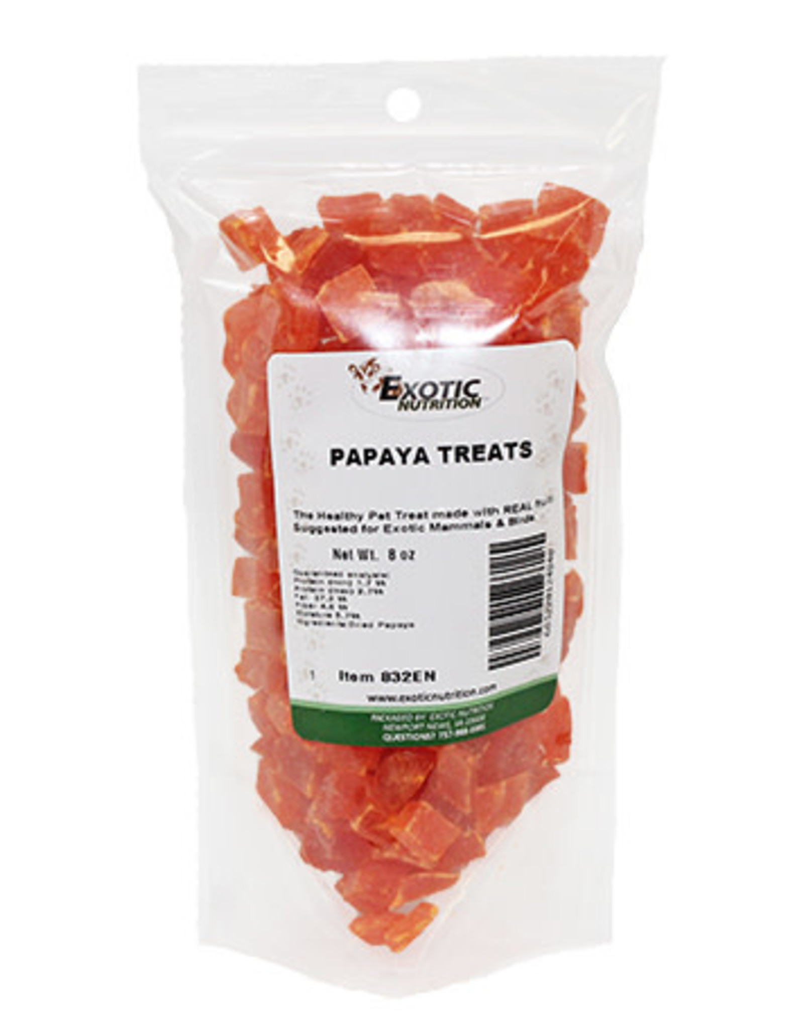 EXOTIC NUTRITION EXOTIC NUTRITION- 832EN-  TREAT- 2X4X6- PAPAYA 8 OZ