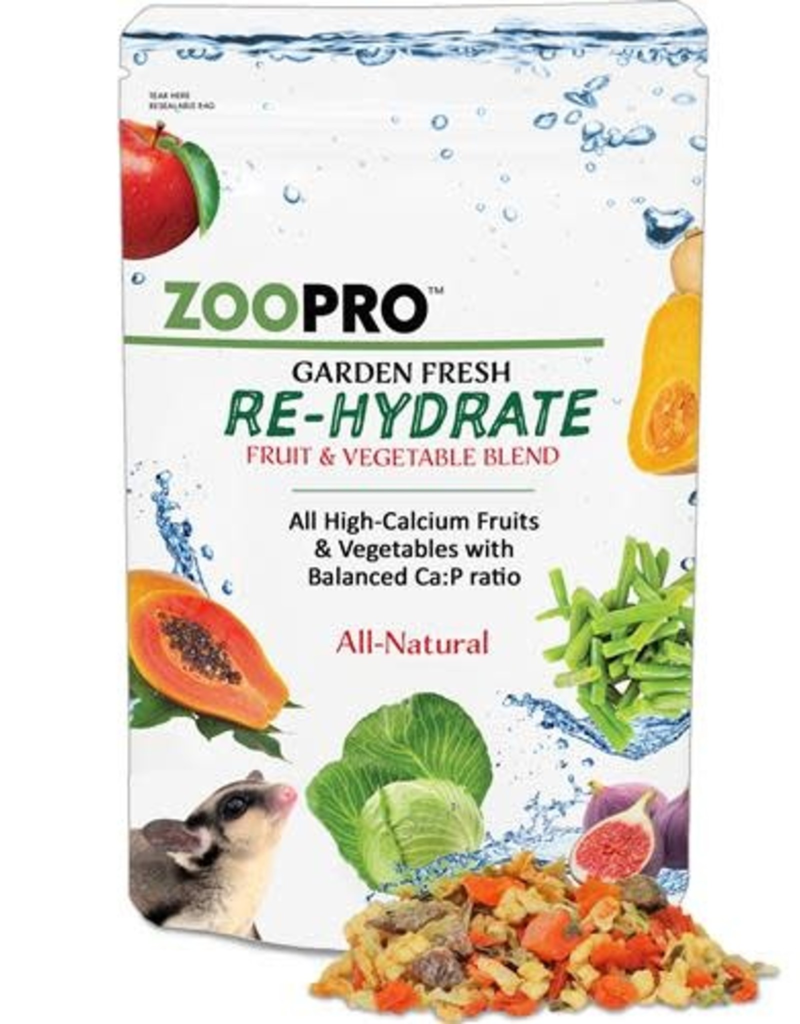 ZOOPRO EXOTIC NUTRITION- EN4184- TREAT- 2X4X6- GARDEN FRESH- FRUIT AND VEGETABLE BLEND- 10 OZ