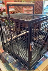 WROUGHT IRON TRAVEL CAGE CARRIER- 19.5X19x15- BLACK