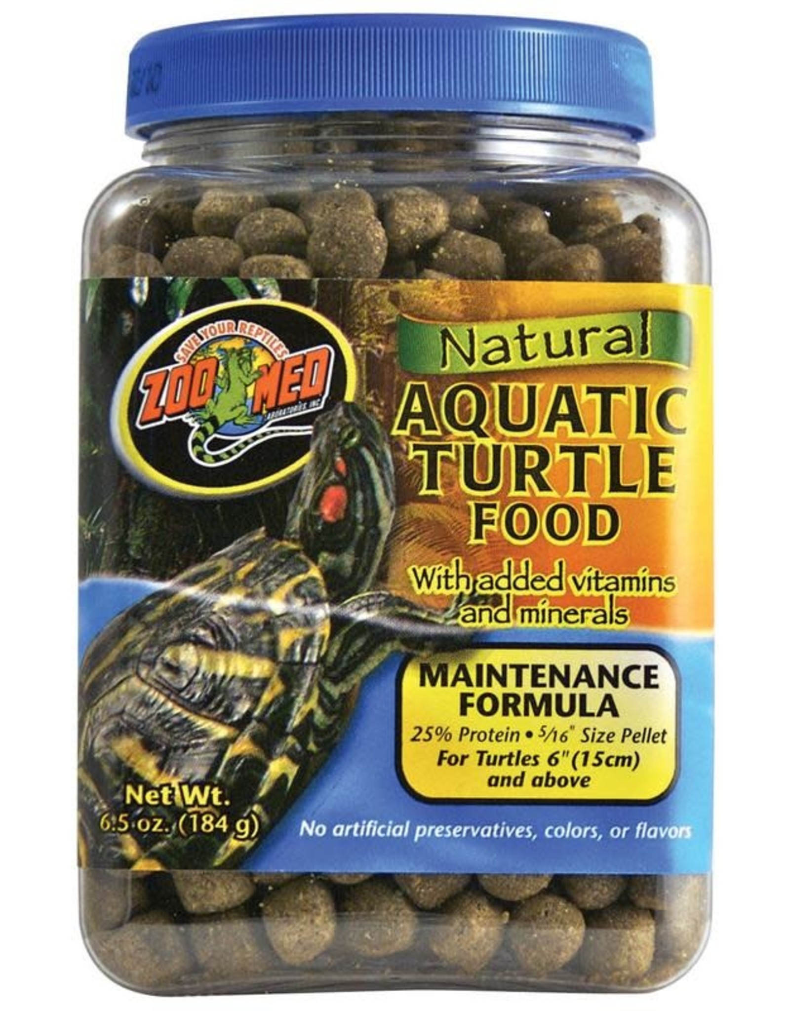 ZOO MED LABORATORIES, INC. ZOO MED- ZM-110- NATURAL- AQUATIC TURTLE FOOD- MAINTENANCE FORMULA- 3X3X4.5- 6.5 OZ