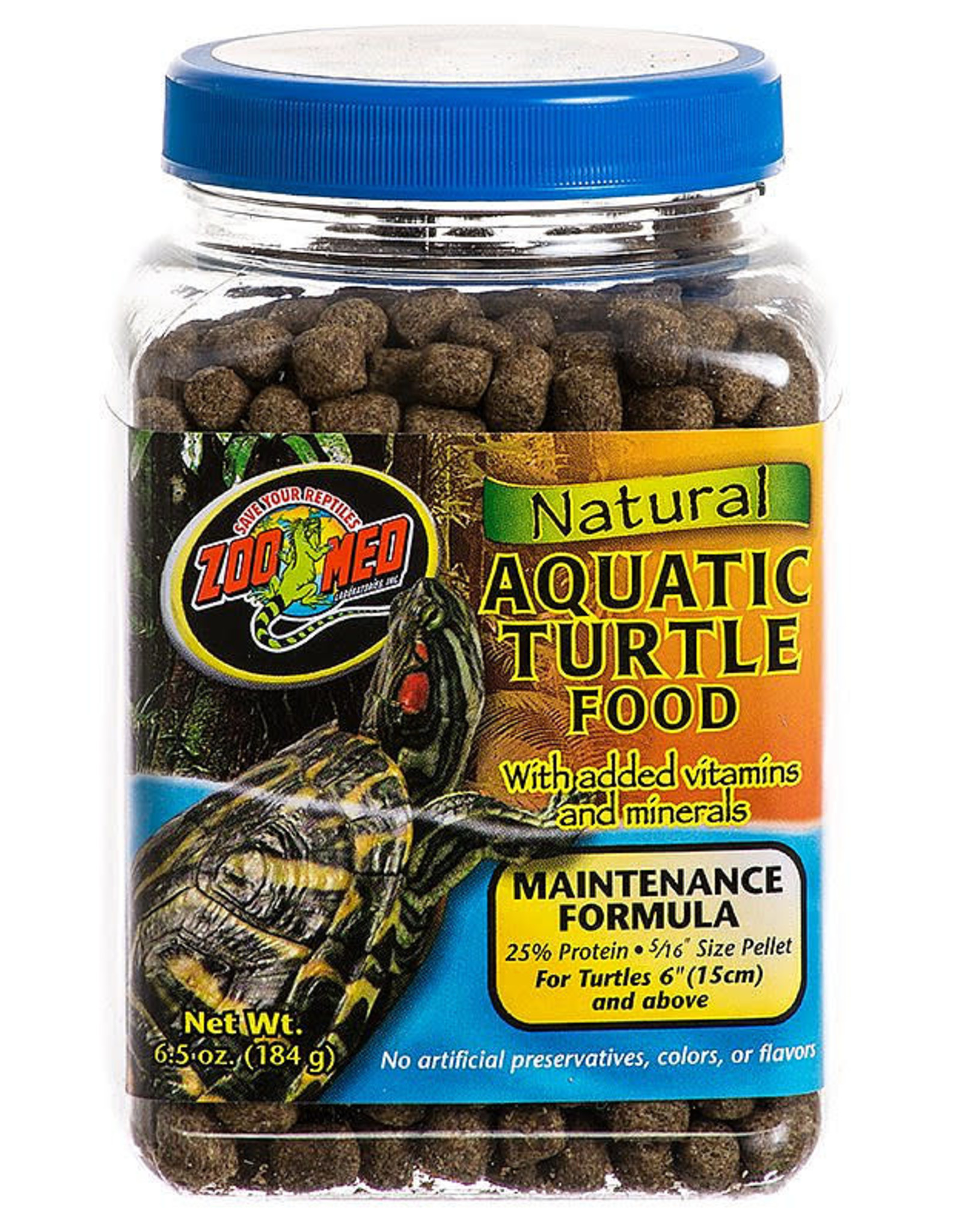 ZOO MED LABORATORIES, INC. ZOO MED- ZM-110- NATURAL- AQUATIC TURTLE FOOD- MAINTENANCE FORMULA- 3X3X4.5- 6.5 OZ