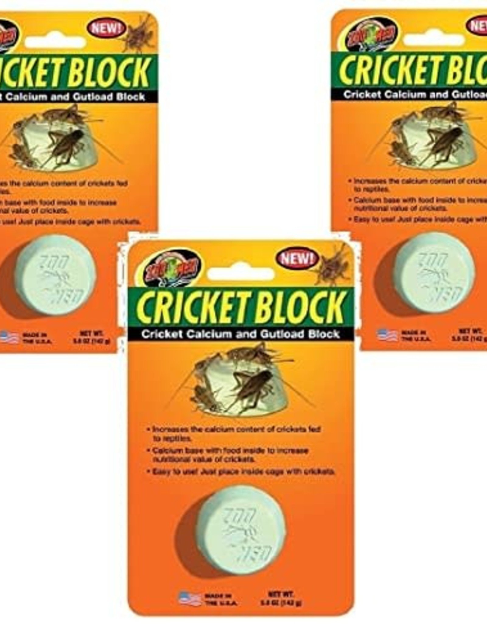 ZOO MED LABORATORIES, INC. ZOO MED- BB-60- BANQUET BLOCK- CRICKET- 4X2X6- GUT LOAD .45 OZ