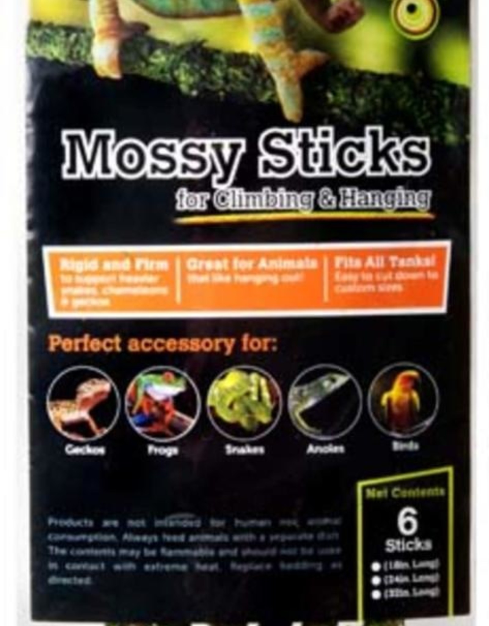 GALAPAGOS GALAPAGOS MOSSY STICKS FRESH 18 INCH- GREEN   6 PACK