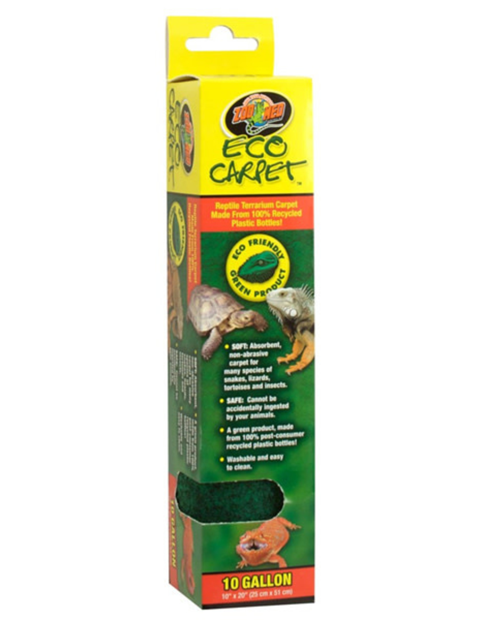 ZOO MED LABORATORIES, INC. ZOO MED- ET-10- ECO CARPET- REPTILE TERRARIUM SUBSTRATE- 10X20- 10 GALLON- GREEN