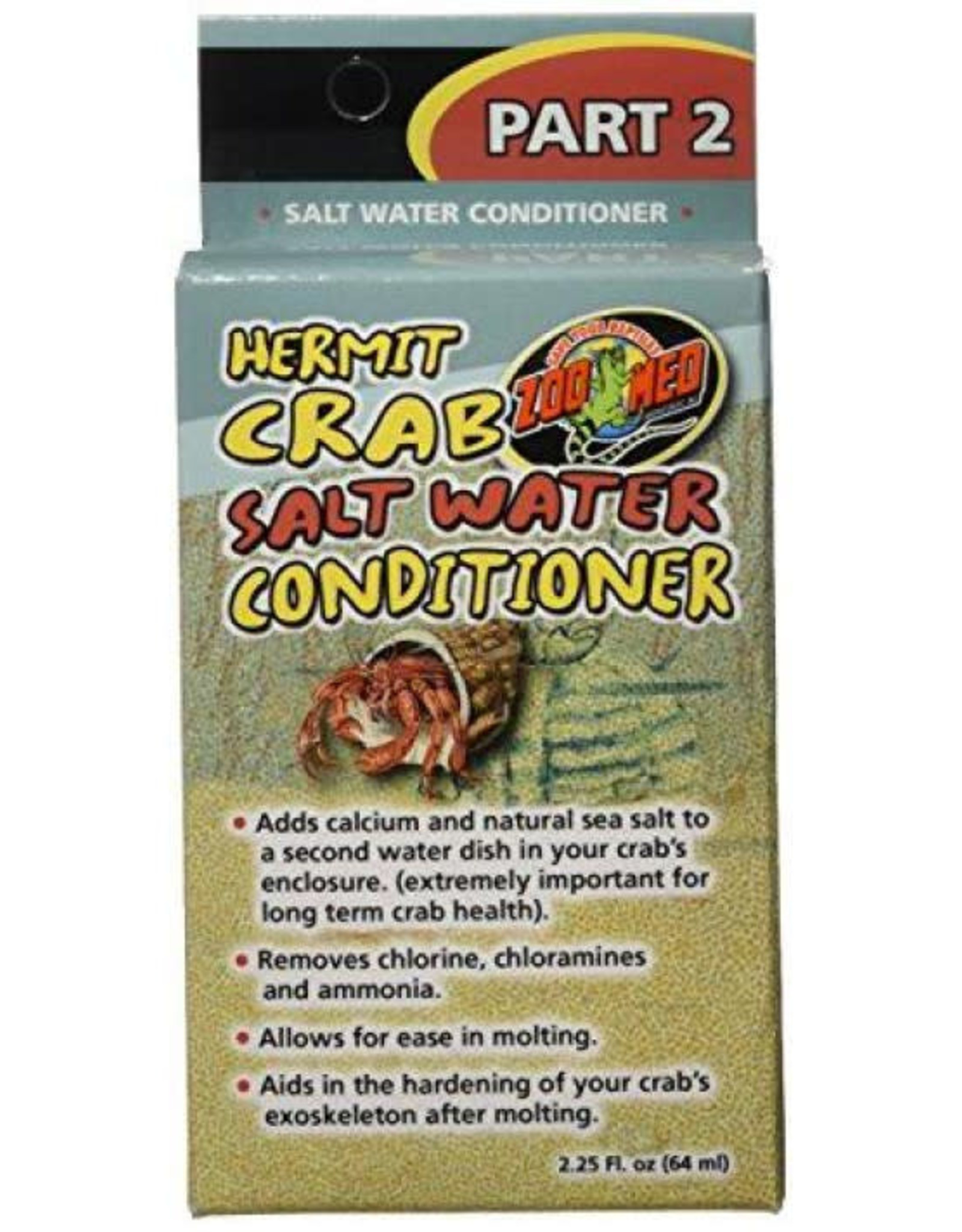 ZOO MED LABORATORIES, INC. ZOO MED- HC-91- HERMIT CRAB- SALT WATER CONDITIONER- 4.5X1.5X2.75- 2.2 OZ- PART 2