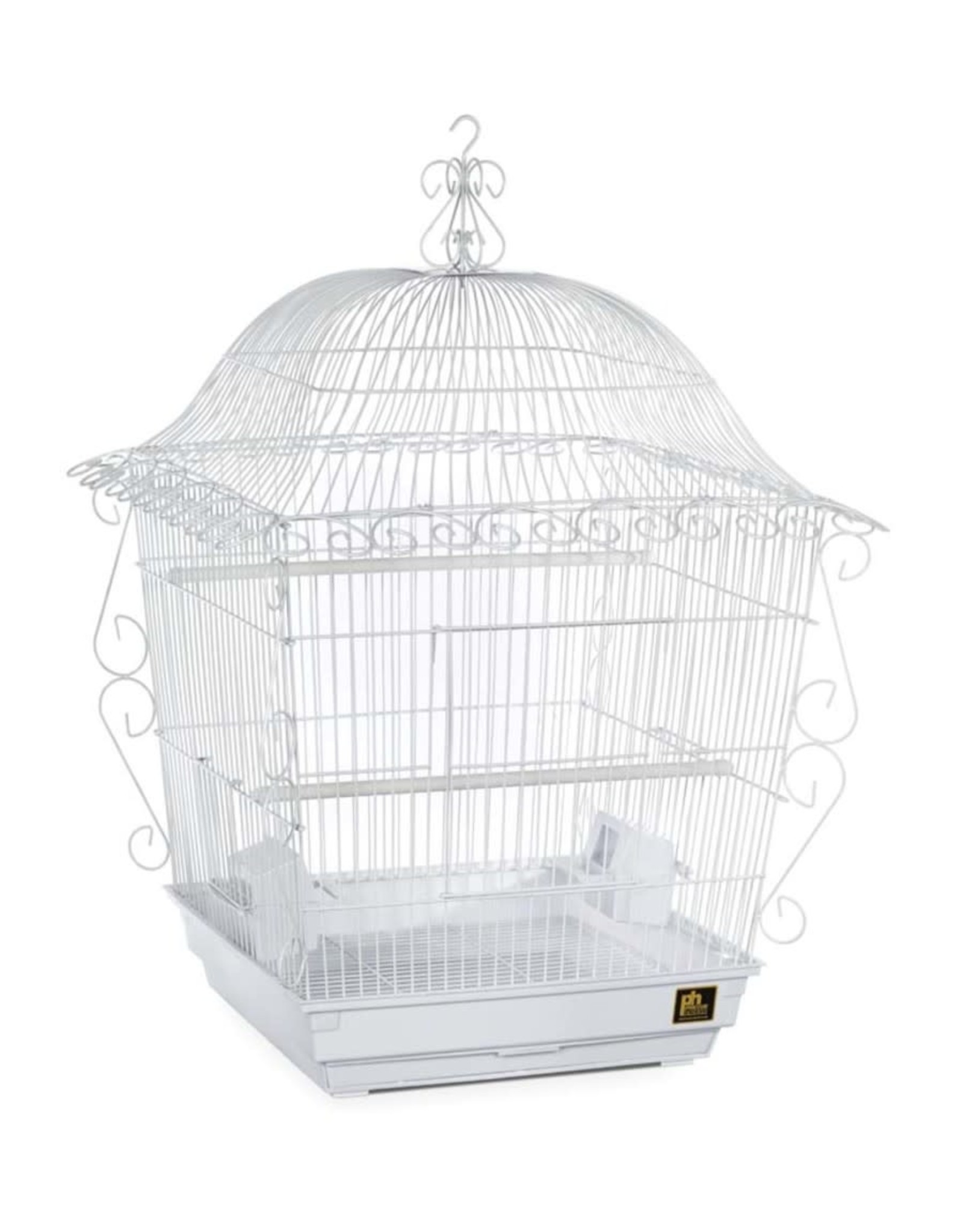 PREVUE PET PRODUCTS, INC. PREVUE- 220W- BIRD CAGE- 18X18X25- 5/8"BAR SPACING- SCROLLWORK- WHITE