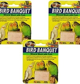 ZOO MED LABORATORIES, INC. ZOO MED- BB-FS- BANQUET BLOCK- BIRD- MINERAL BLOCK- 2X1X1- WITH FRUIT- 1 OZ