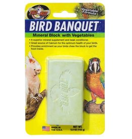 ZOO MED LABORATORIES, INC. ZOO MED- BB-VL- BANQUET BLOCK- BIRD- MINERAL BLOCK- 4X2X1- WITH VEGETABLES- 5 OZ