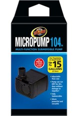 ZOO MED LABORATORIES, INC. ZOO MED- MP-10- MICRO PUMP 104- SUBMERSIBLE- ADJUSTABLE FLOW- 1.50X1.75X1.25
