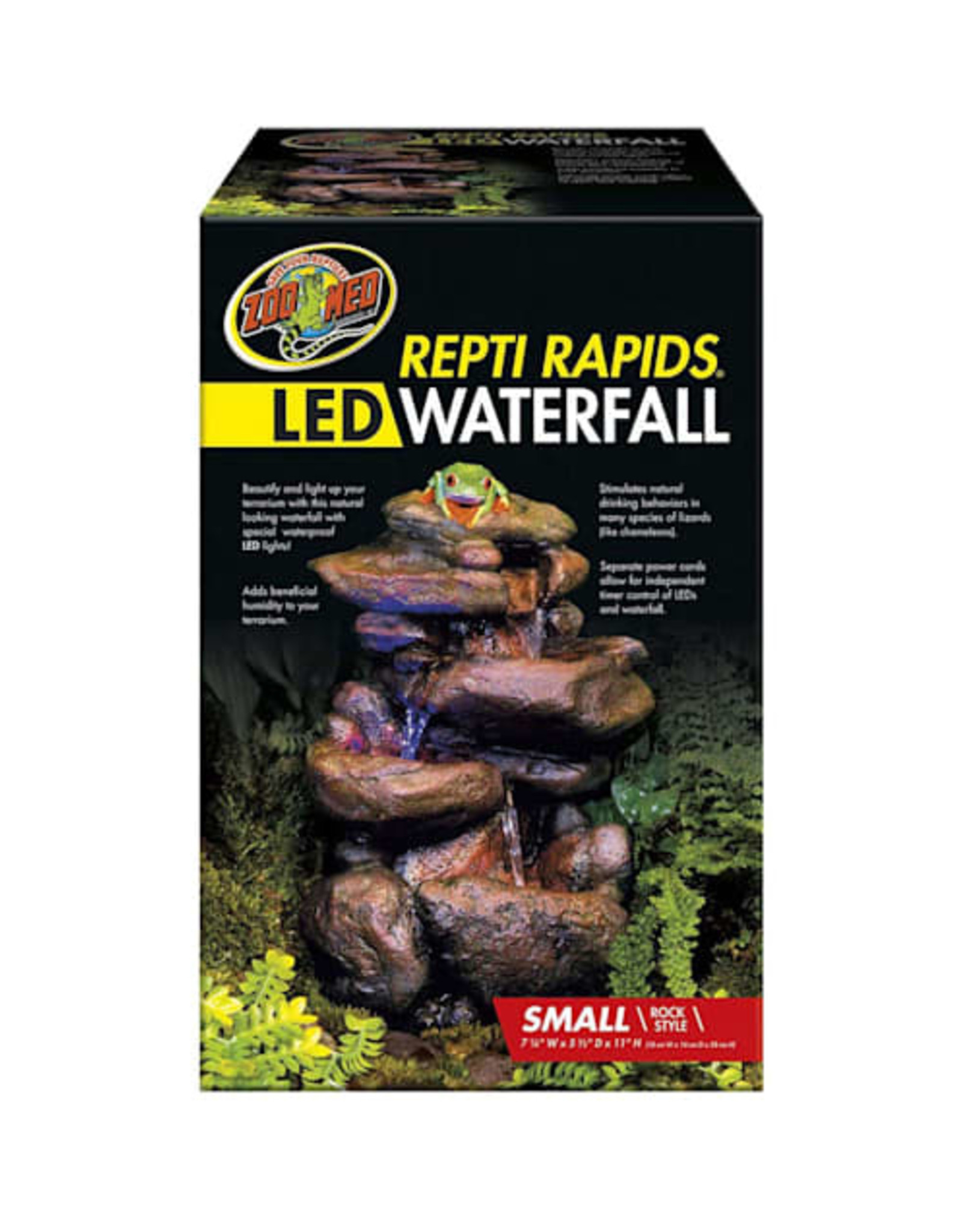 ZOO MED LABORATORIES, INC. ZOO MED- RR-21- REPTI RAPIDS- WATERFALL- LED- 11X5.5X7.25- ROCK STYLE-  SMALL