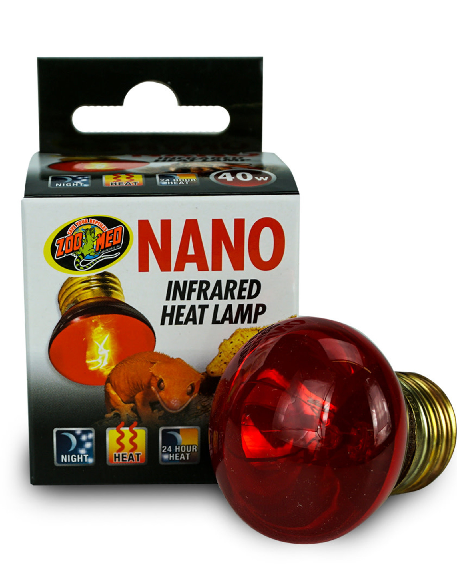 ZOO MED LABORATORIES, INC. ZOO MED- RS-40N- NOCTURNAL- INFRARED- HEAT LAMP/BULB- 3X3X4- 40W- NANO