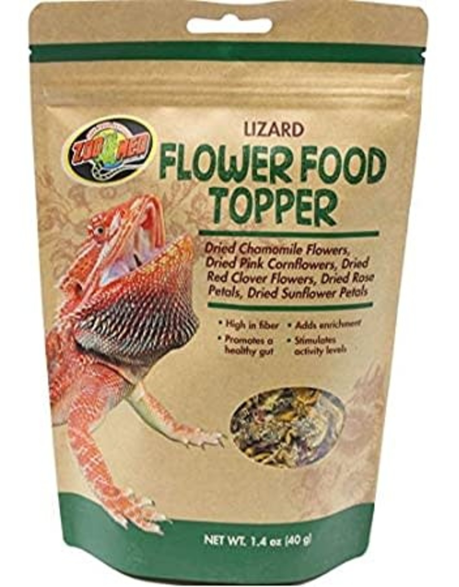 ZOO MED LABORATORIES, INC. ZOO MED- ZM-143-  FLOWER FOOD TOPPER- LIZARD- 4X6X1- .21 OZ