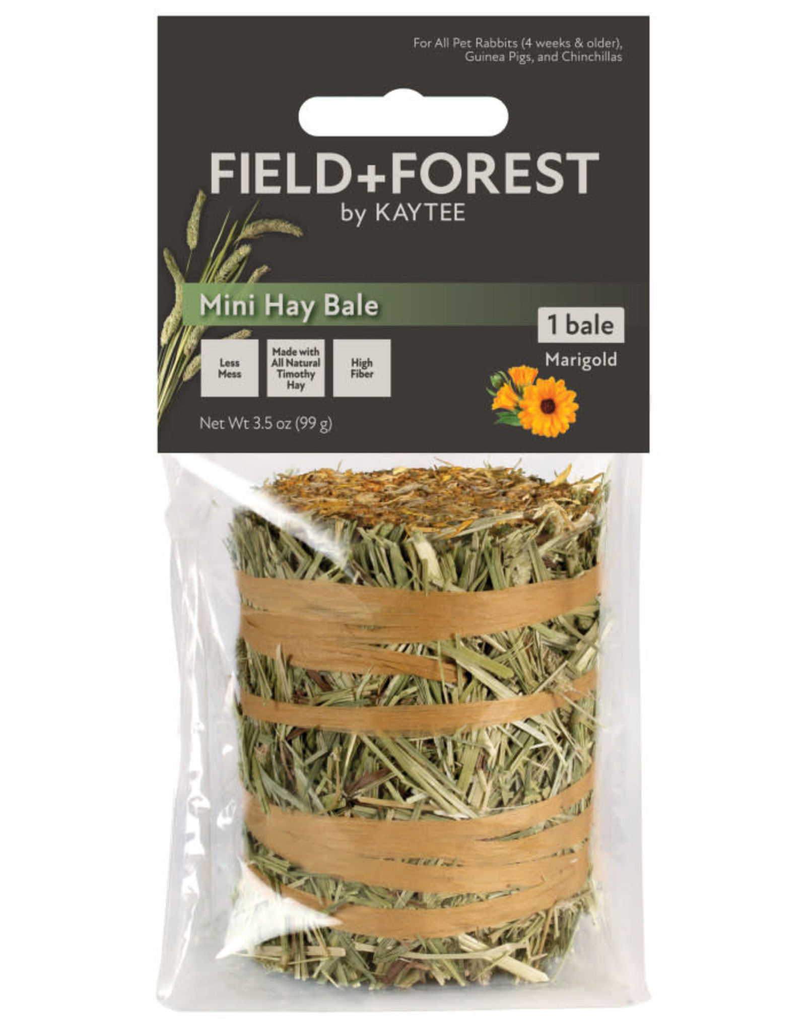 CENTRAL - KAYTEE PRODUCTS KAYTEE- FIELD+ FOREST- MINI HAY BALES- 8X4X4- MARIGOLD- 3.5 OZ