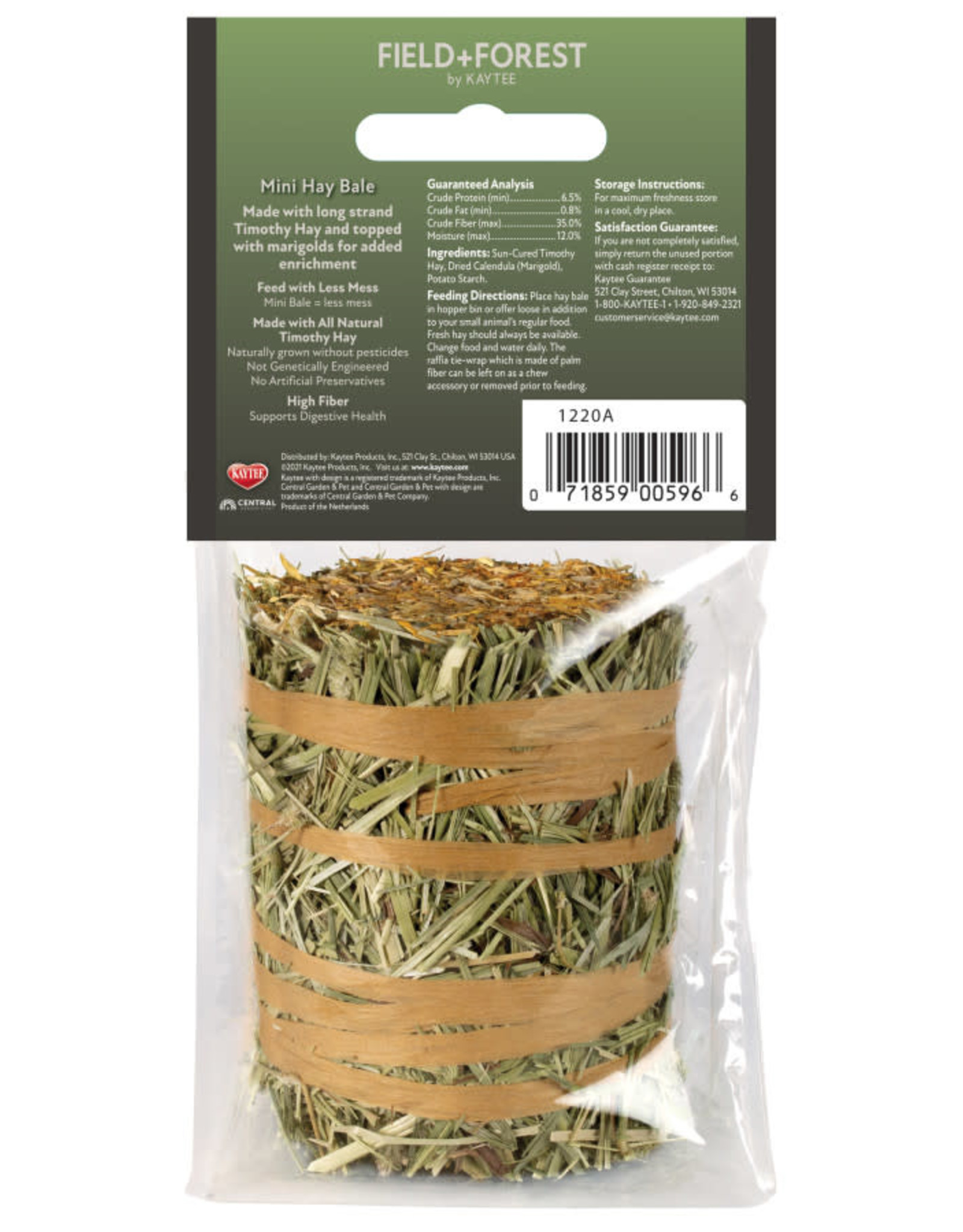CENTRAL - KAYTEE PRODUCTS KAYTEE- FIELD+ FOREST- MINI HAY BALES- 8X4X4- MARIGOLD- 3.5 OZ