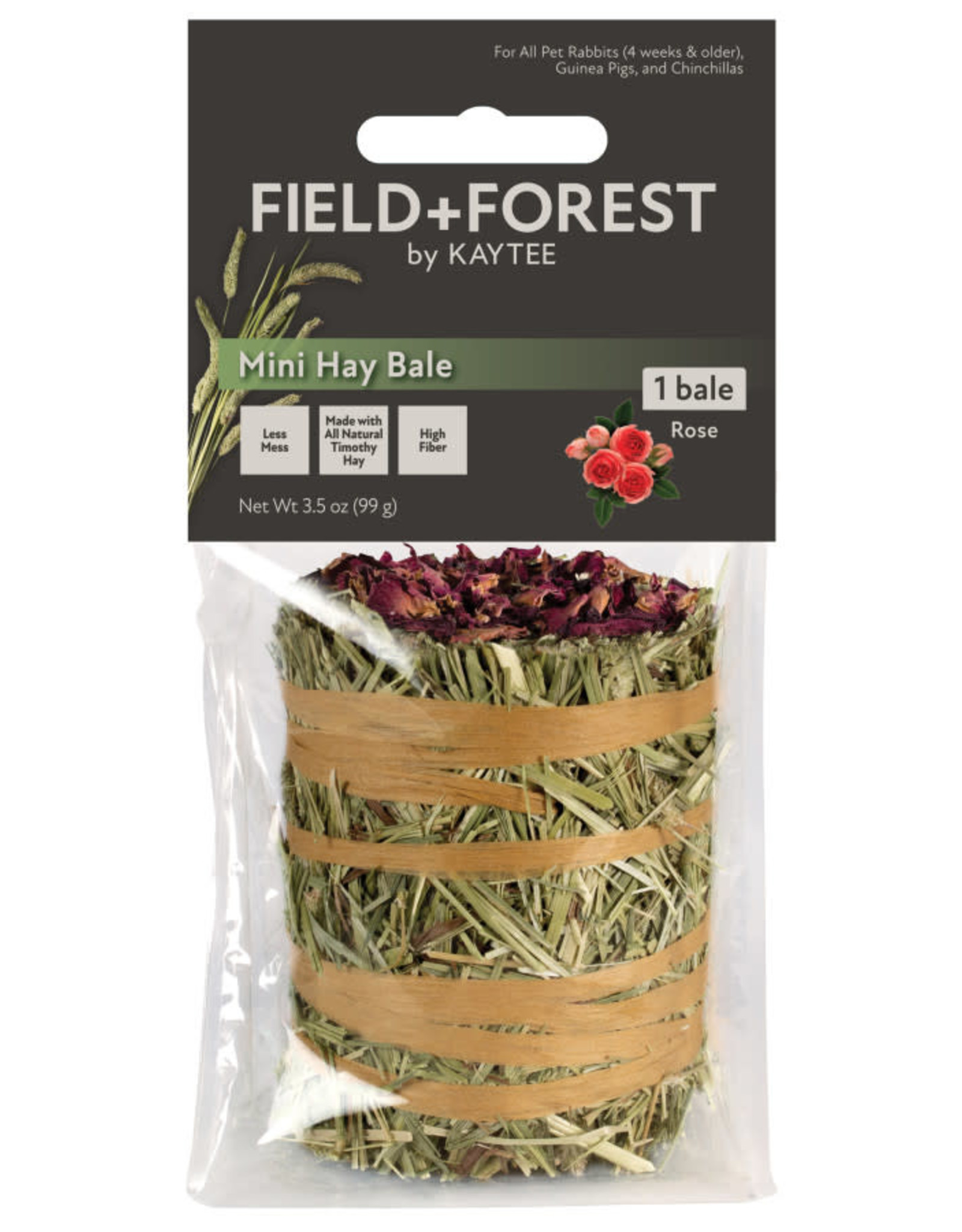 CENTRAL - KAYTEE PRODUCTS KAYTEE- FIELD+ FOREST- MINI HAY BALES- ROSE- 8X4X4- - 3.5 OZ